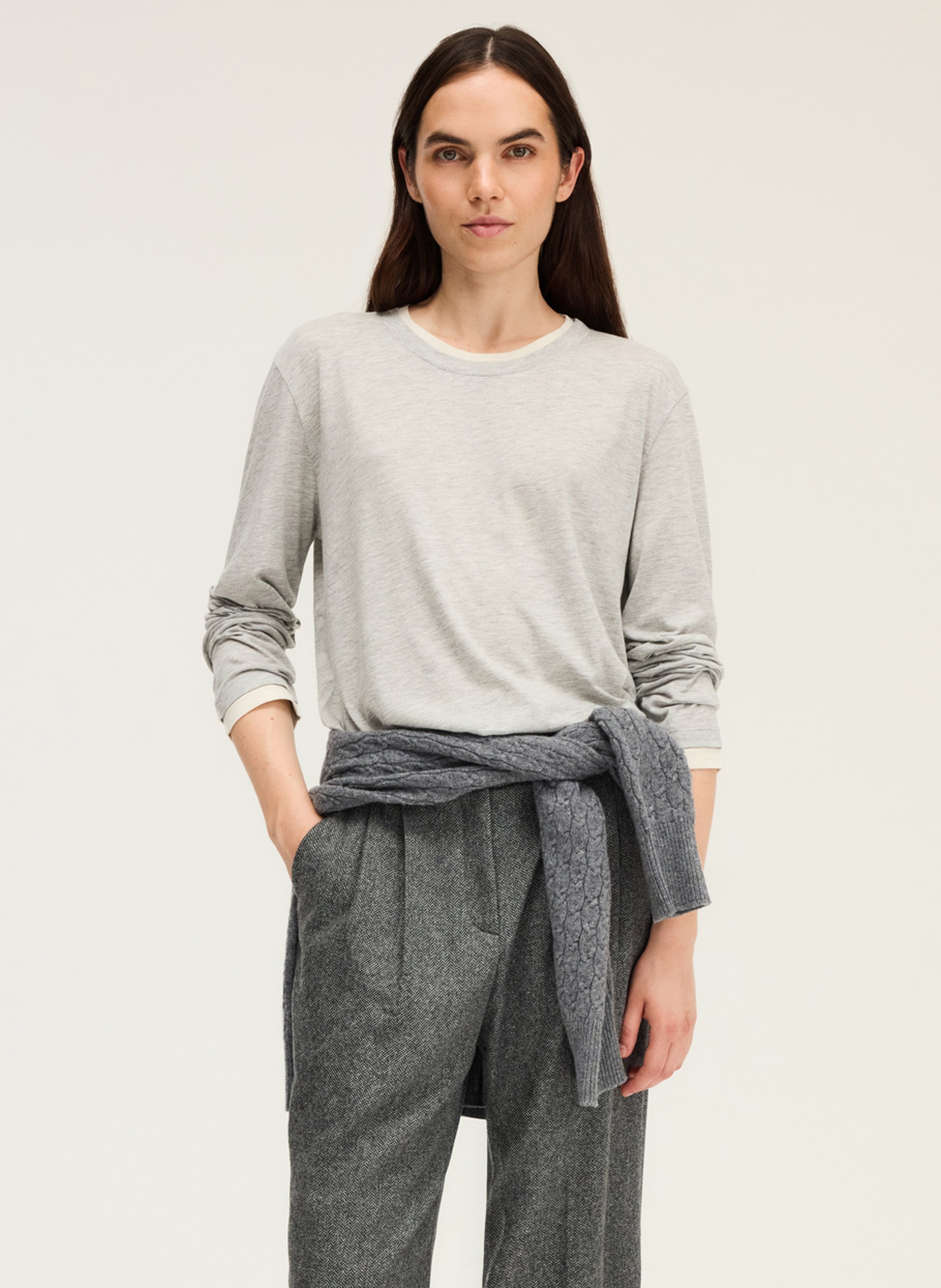 Straight cotton-blend T-shirt PABLO