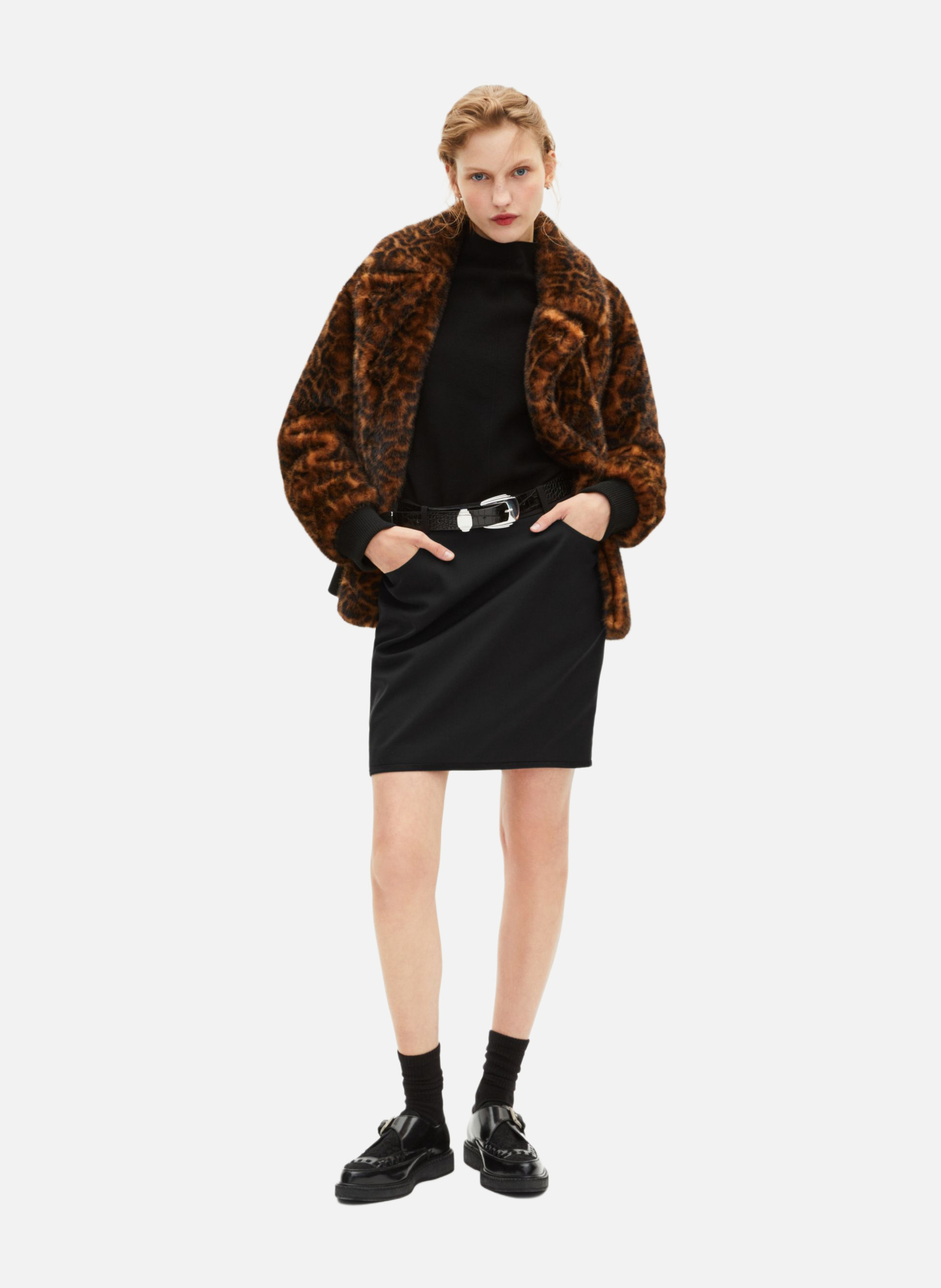 Short skirt with satin edges THE KOOPLES Black