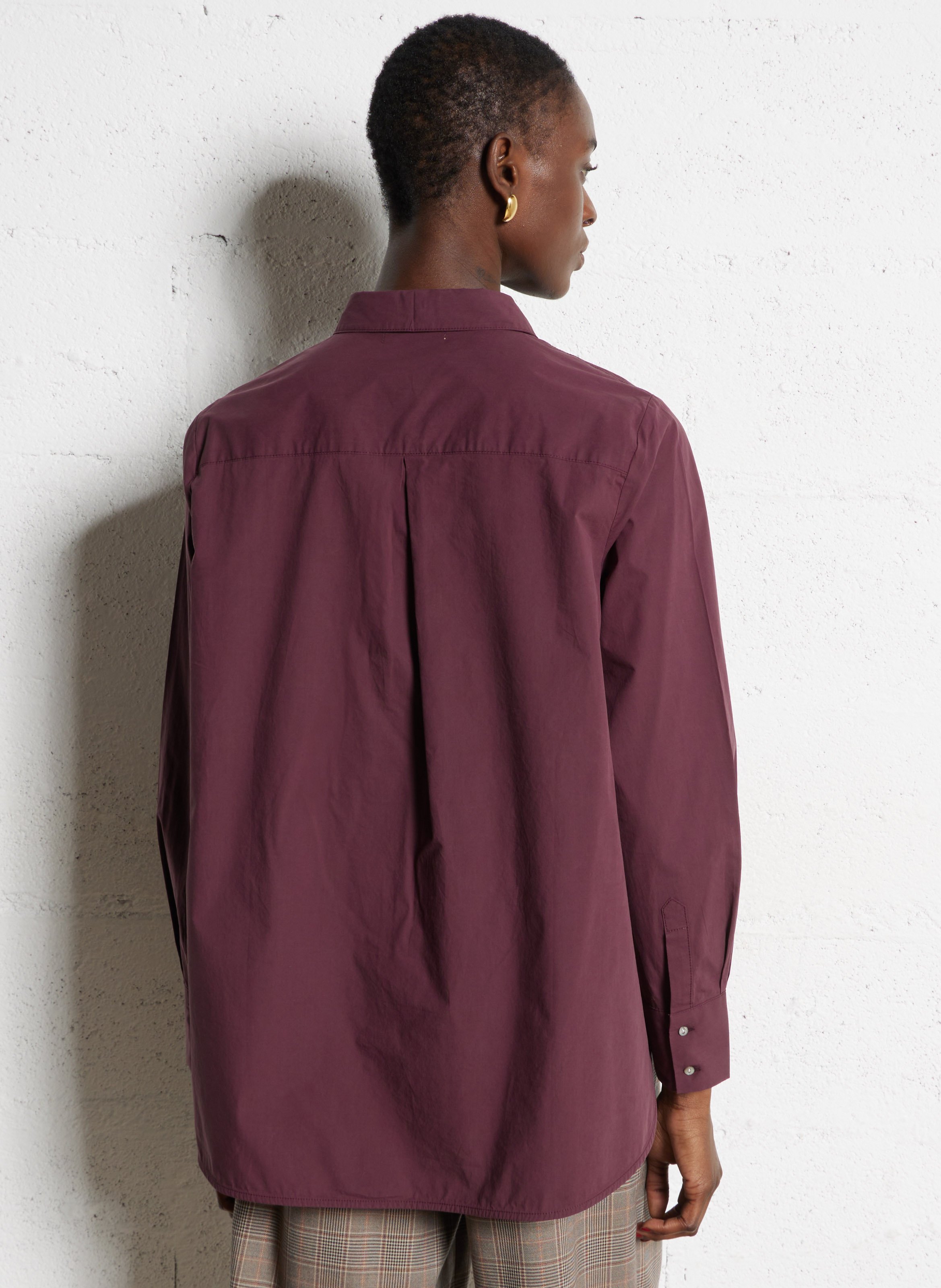 Chemise col classique oversize en coton BELLA JONES Violet