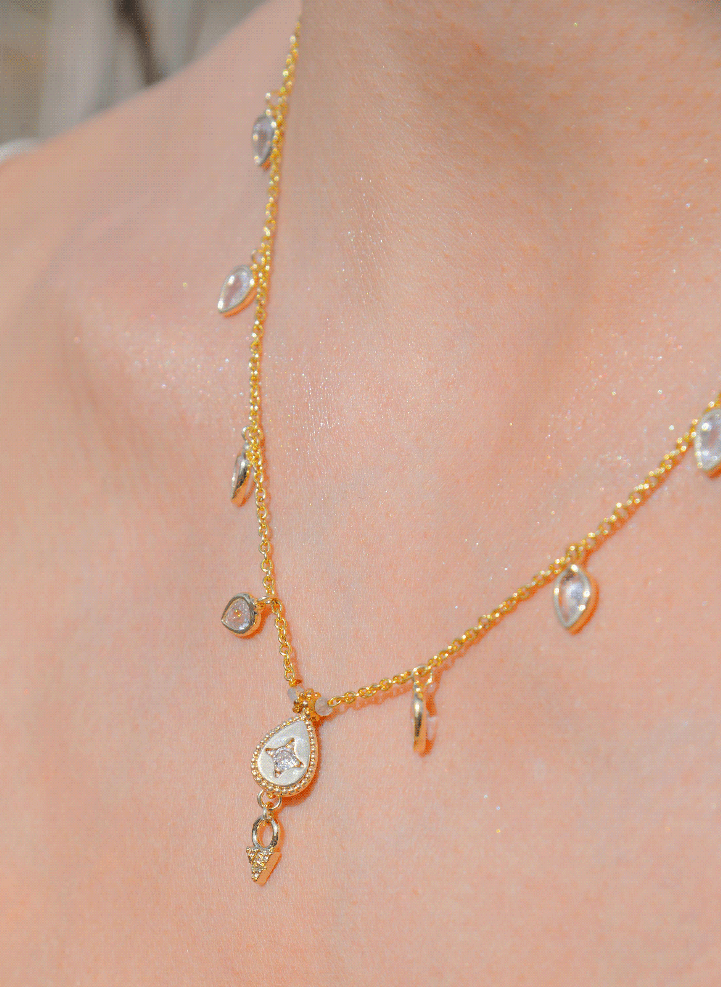 Chain necklace with pendants HIPANEMA White