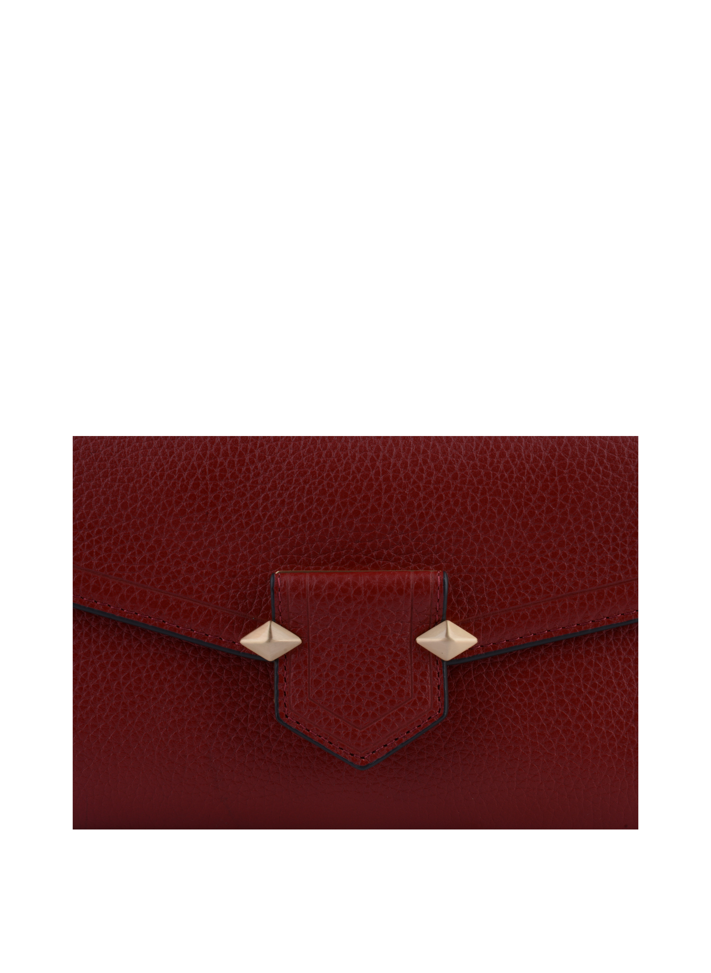 Clutch - cowhide leather POURCHET Red