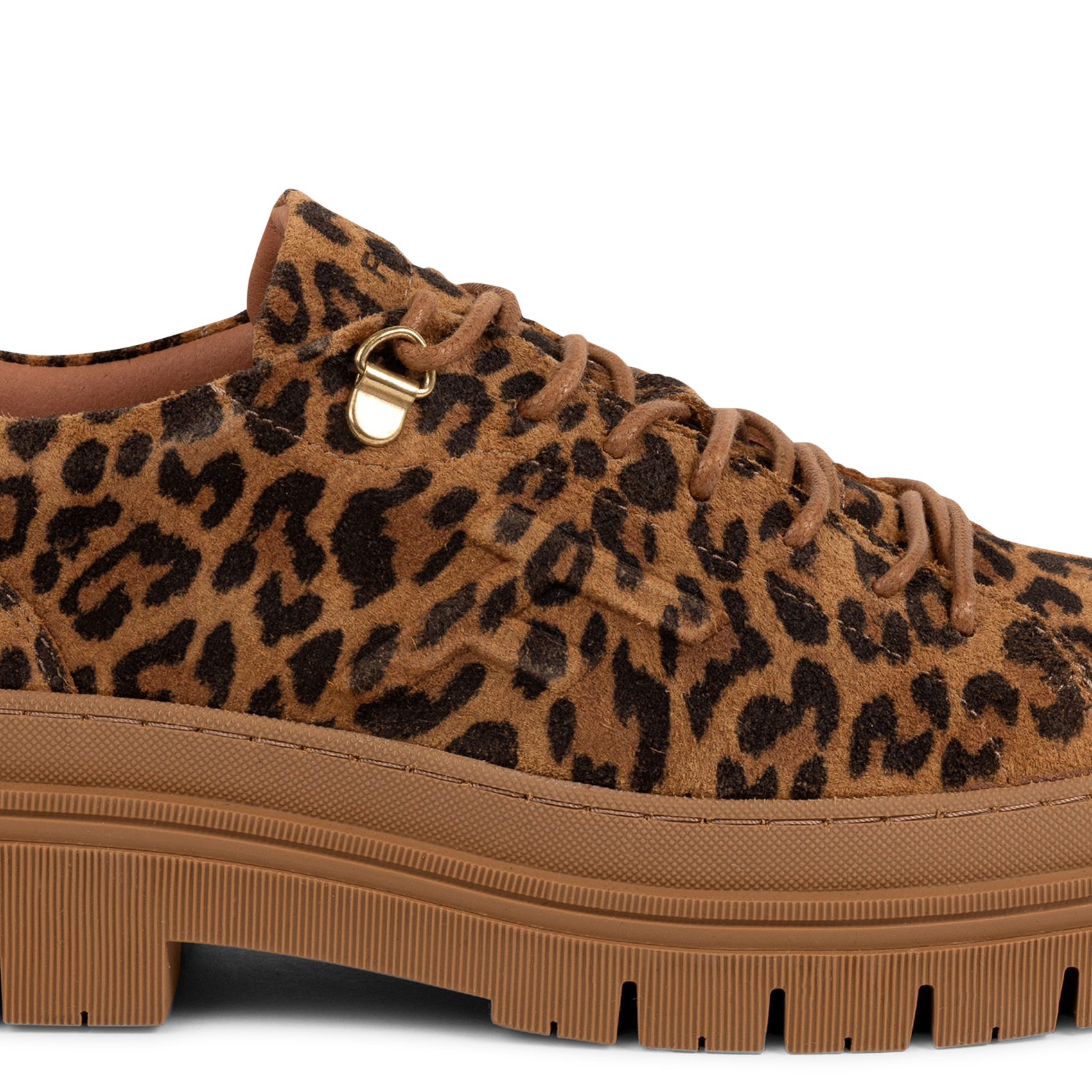 Leoparden-Sneaker mit Profilsohle aus Leder FAGUO Braun