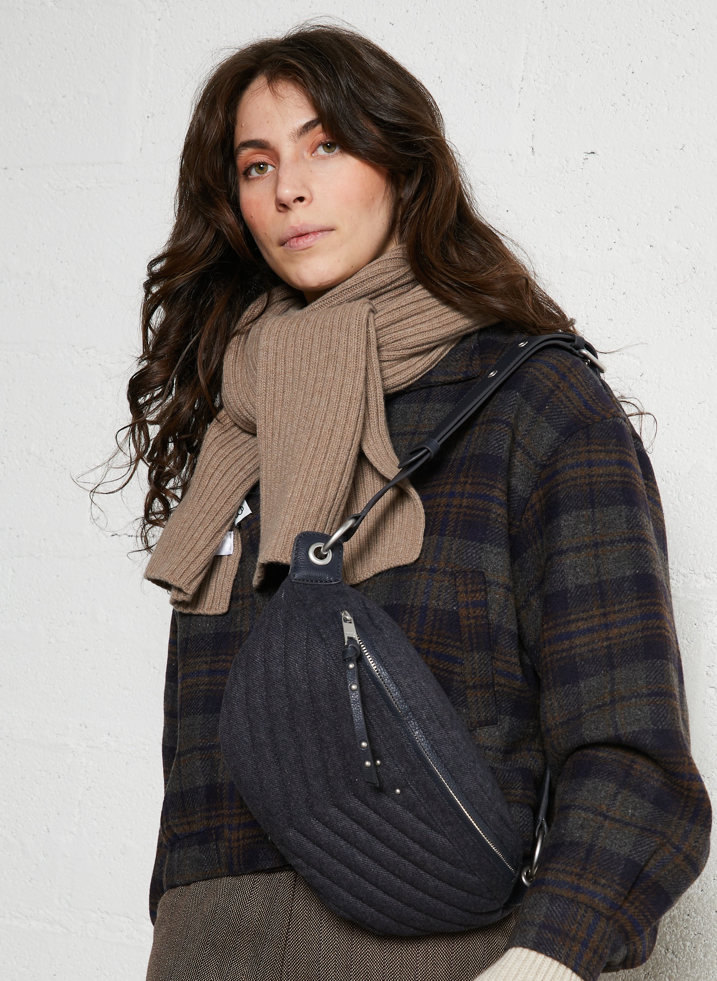 Quilted mix fanny pack IKKS Blue