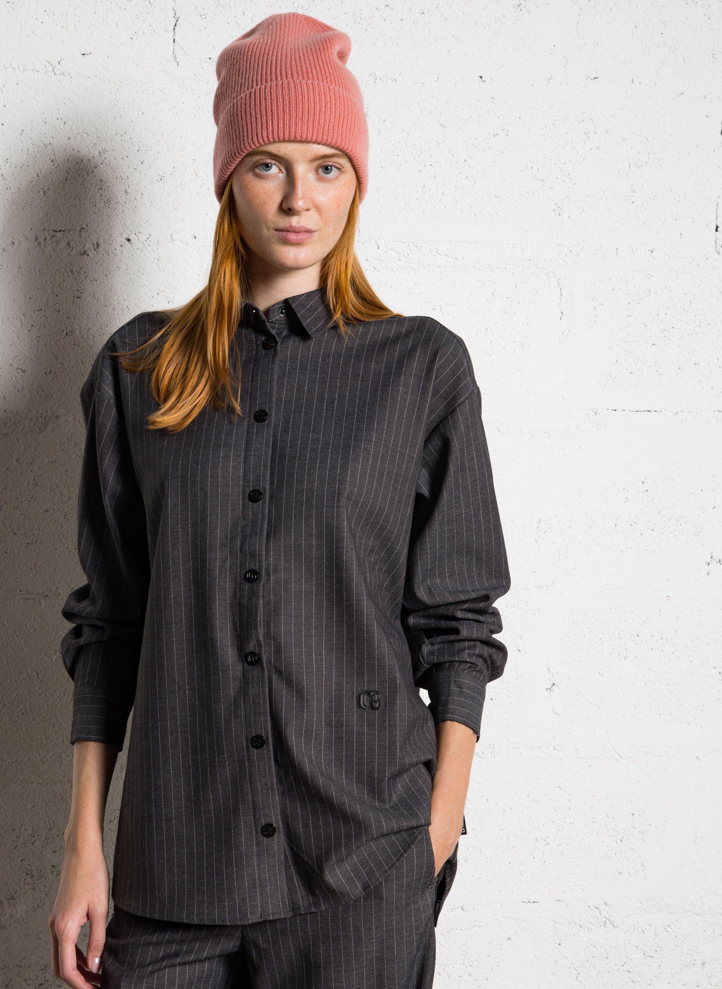 Straight striped shirt with classic collar LE TEMPS DES CERISES Black