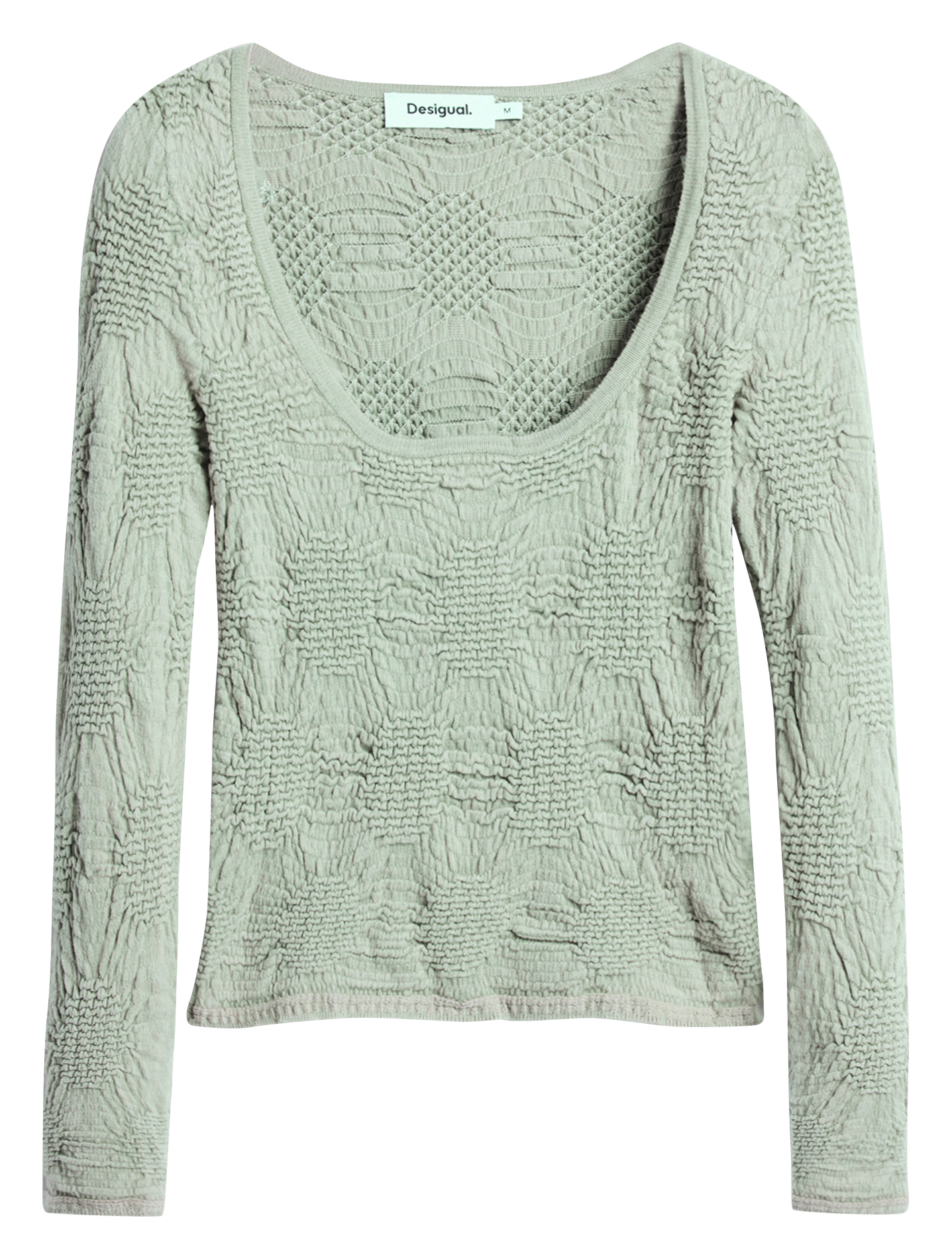 Top manches longues à tissu texturé DESIGUAL Vert