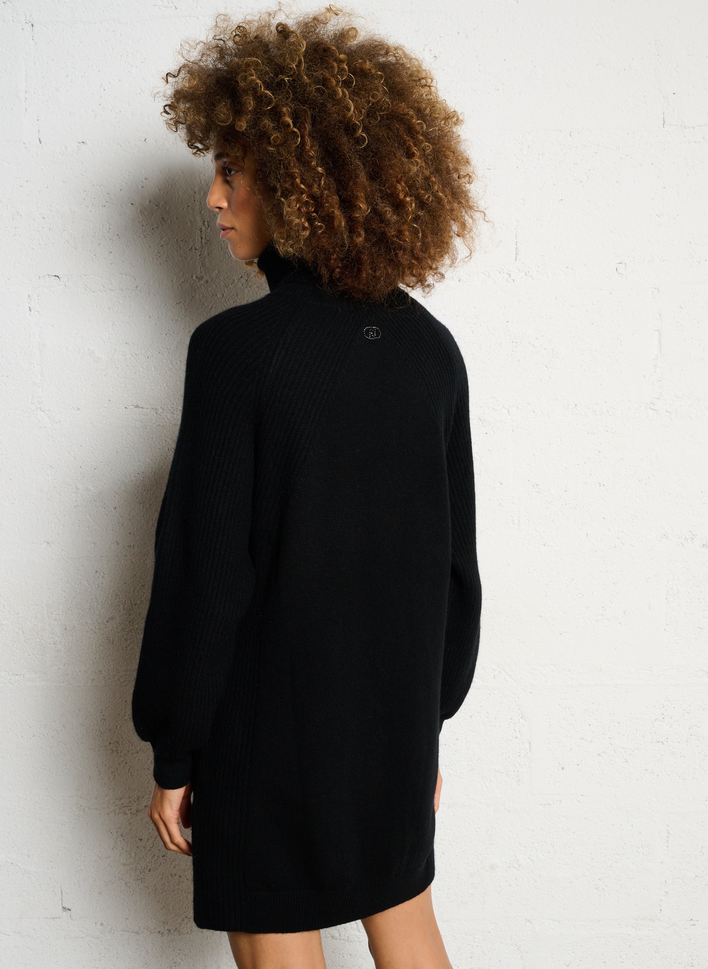 Short wool turtleneck dress LIU JO Black