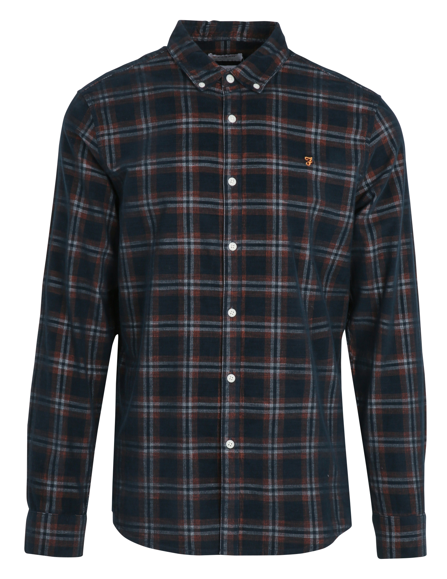 Straight-cut organic cotton shirt with classic collar FARAH Brown