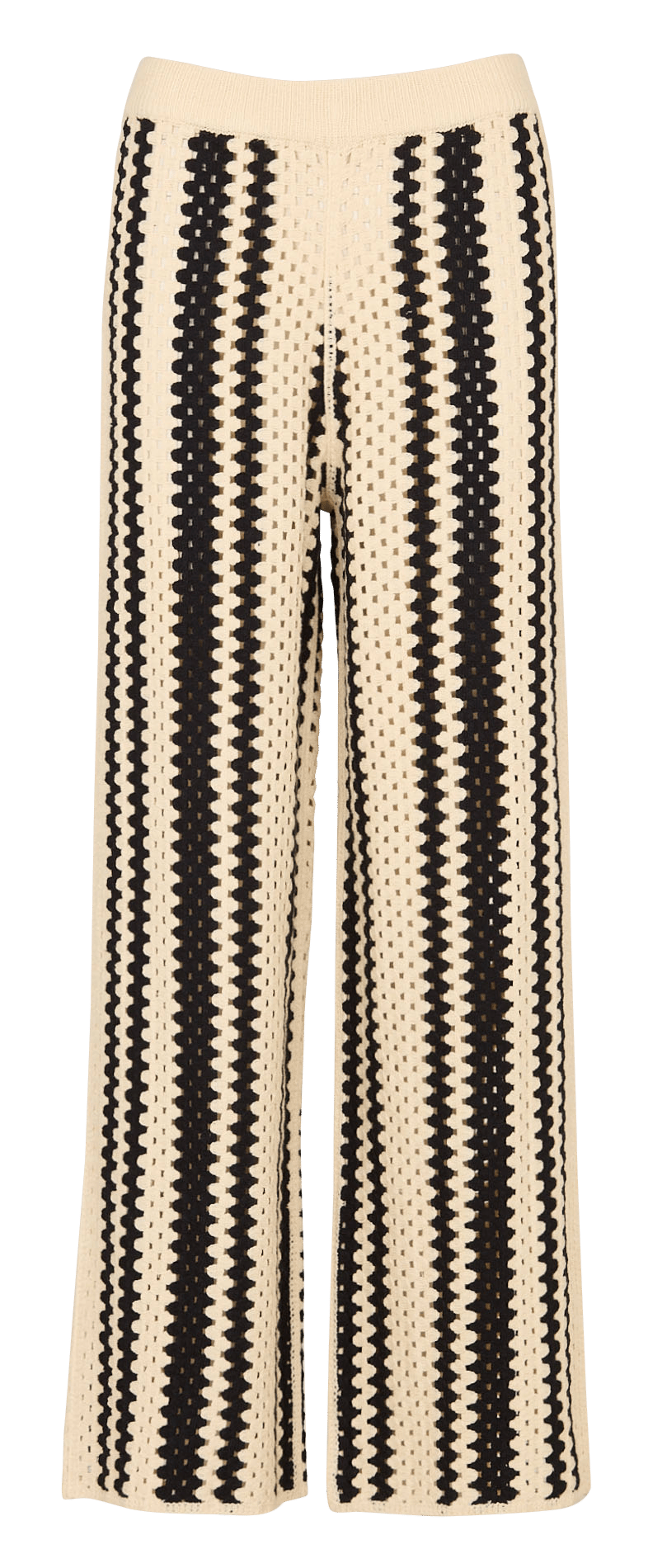 Pantalon large en crochet bicolore SUNCOO Blanc