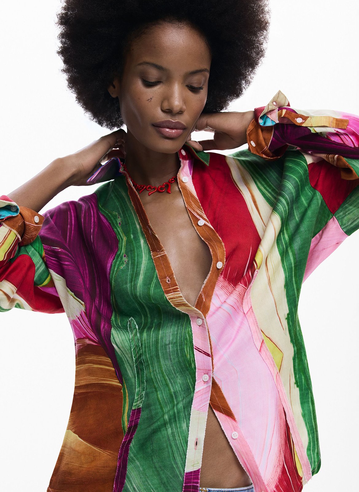 Chemise droite imprimée  DESIGUAL Multicolore