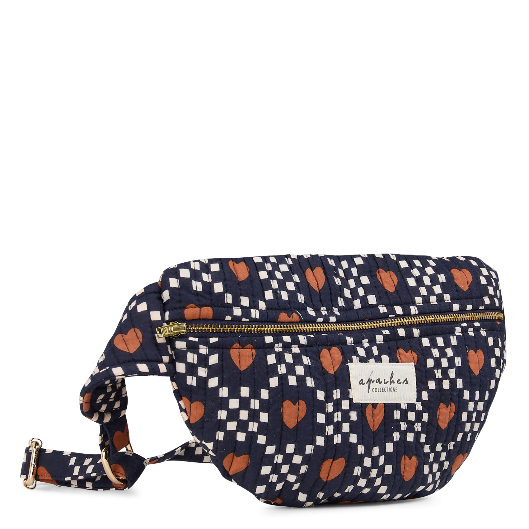Printed cotton waist bag APACHES COLLECTIONS Black