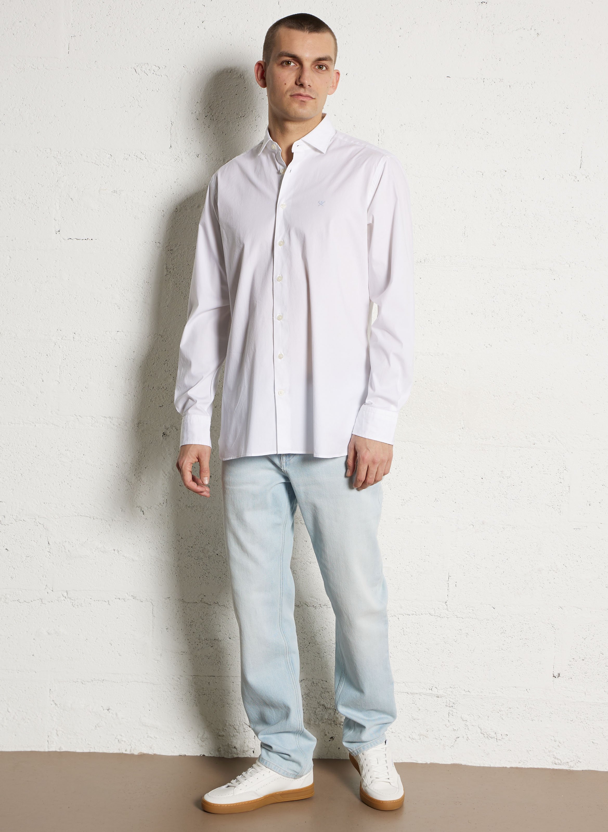 Blouse met klassieke kraag HACKETT Wit