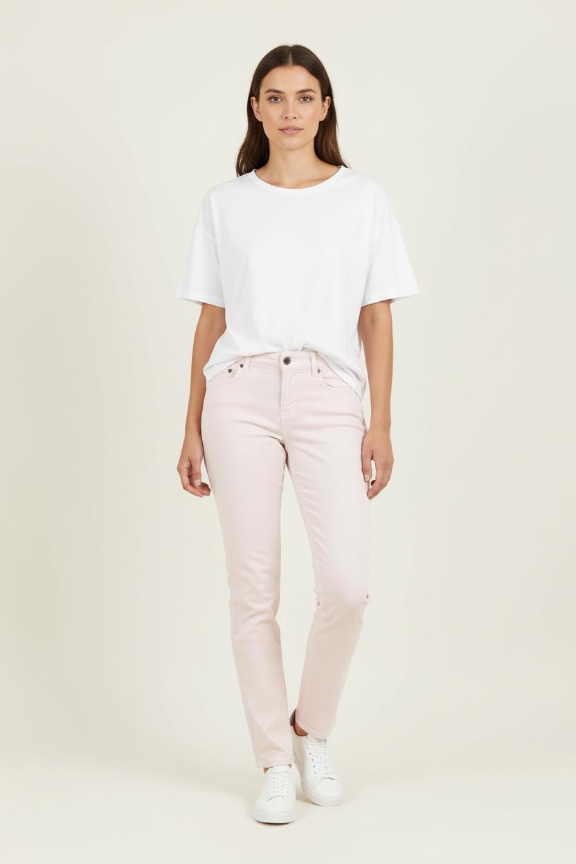 Cropped slim jeans with studs INES DE LA FRESSANGE - Seconde main Pink