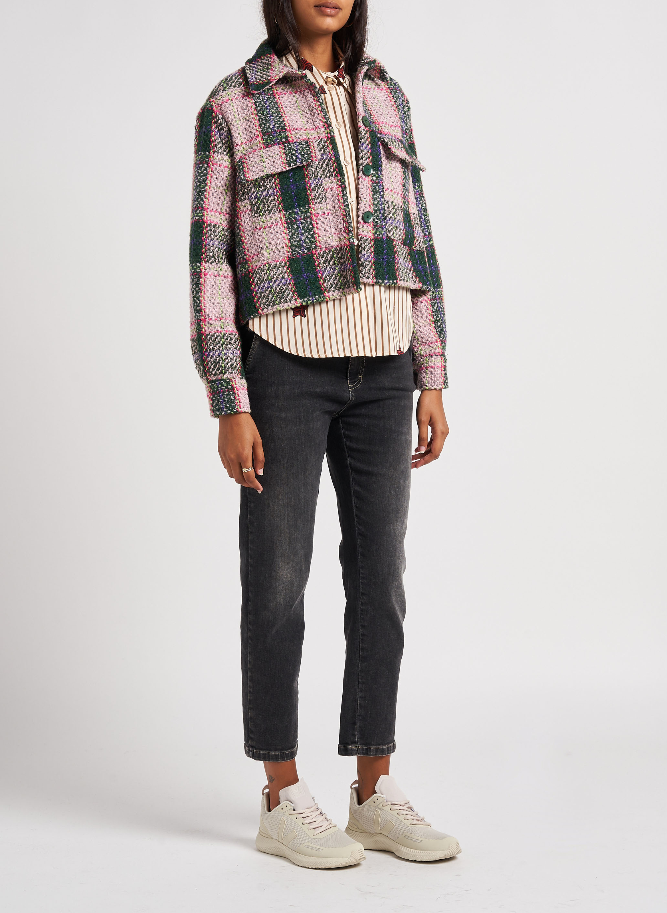 Jean mom en coton stretch  PLEASE Noir