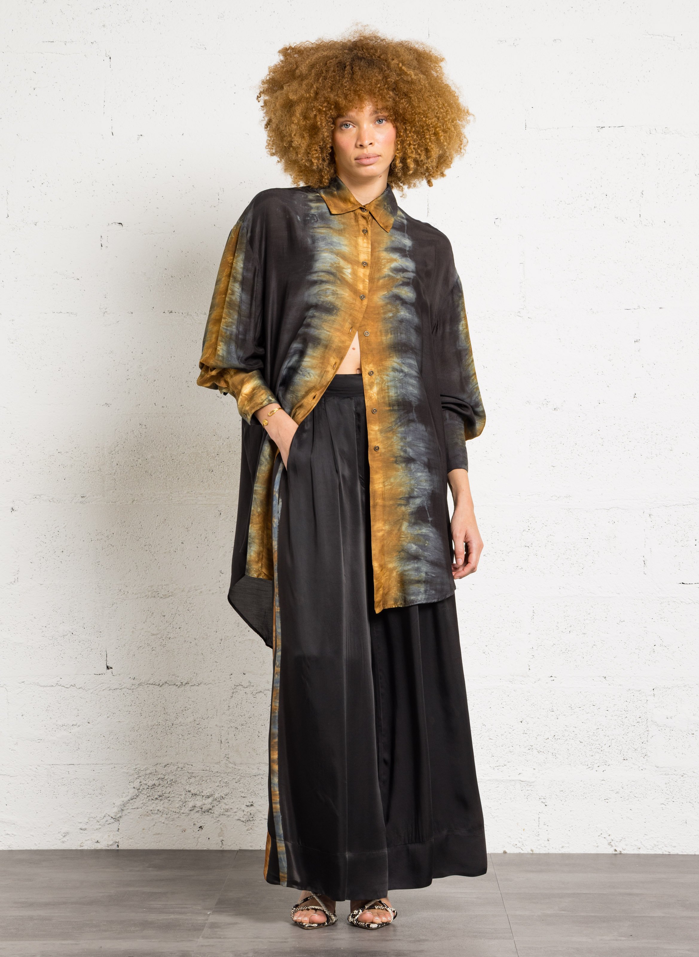 Blouse met klassieke kraag en print MES DEMOISELLES Veelkleurig