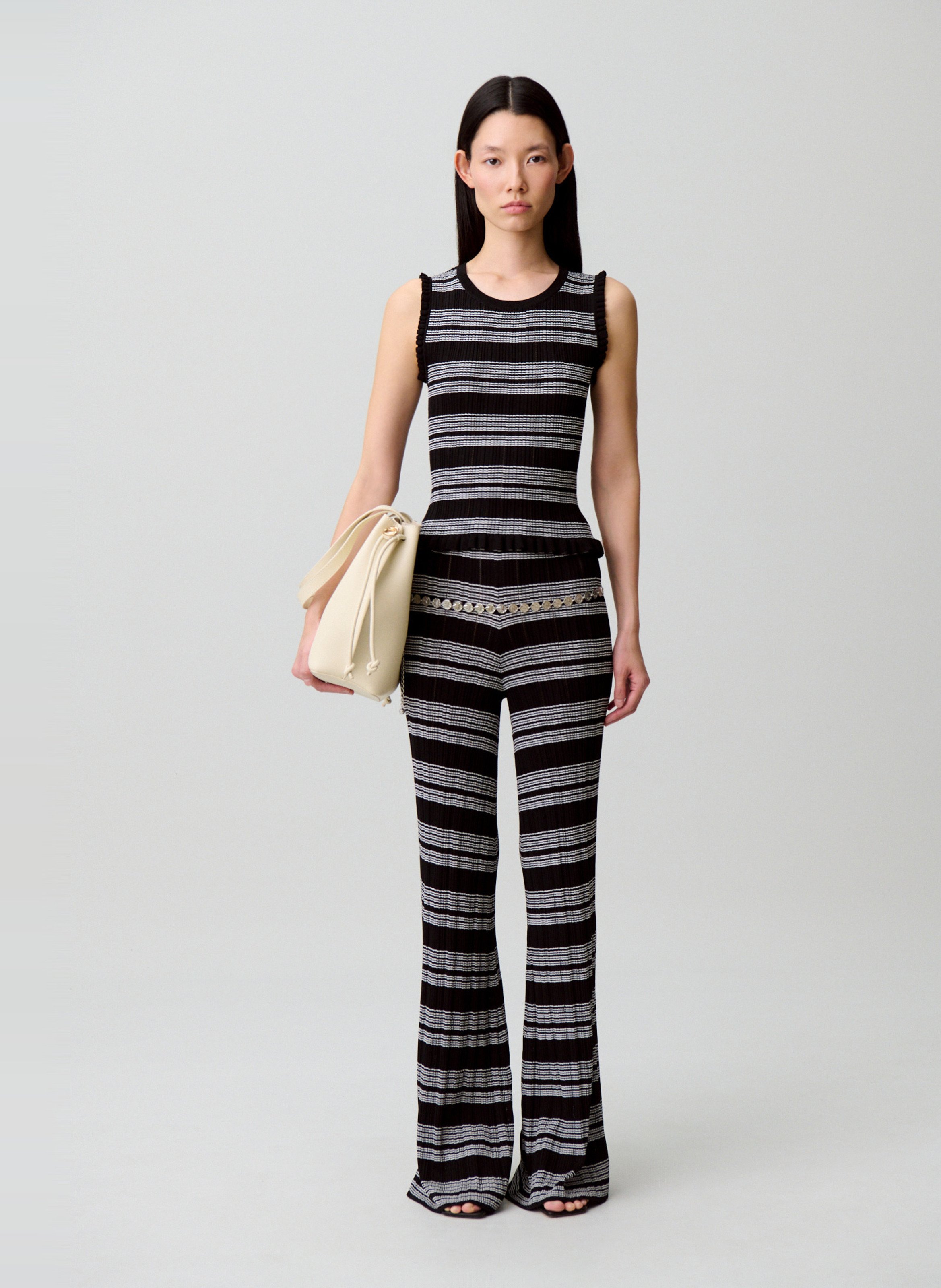 Top col rond à rayures CLAUDIE PIERLOT Multicolore