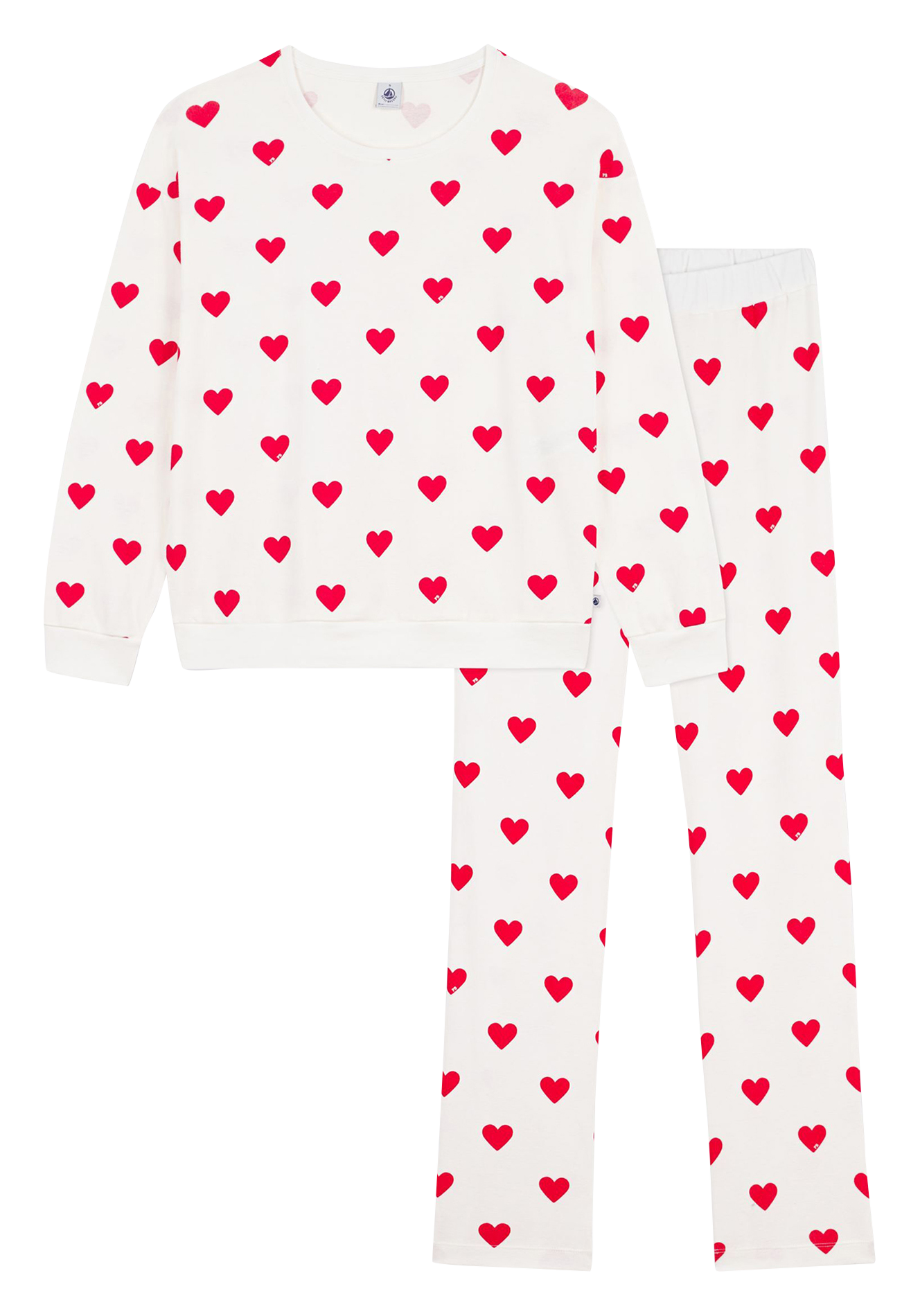 Pyjamaset met hartprint van katoen PETIT BATEAU Veelkleurig