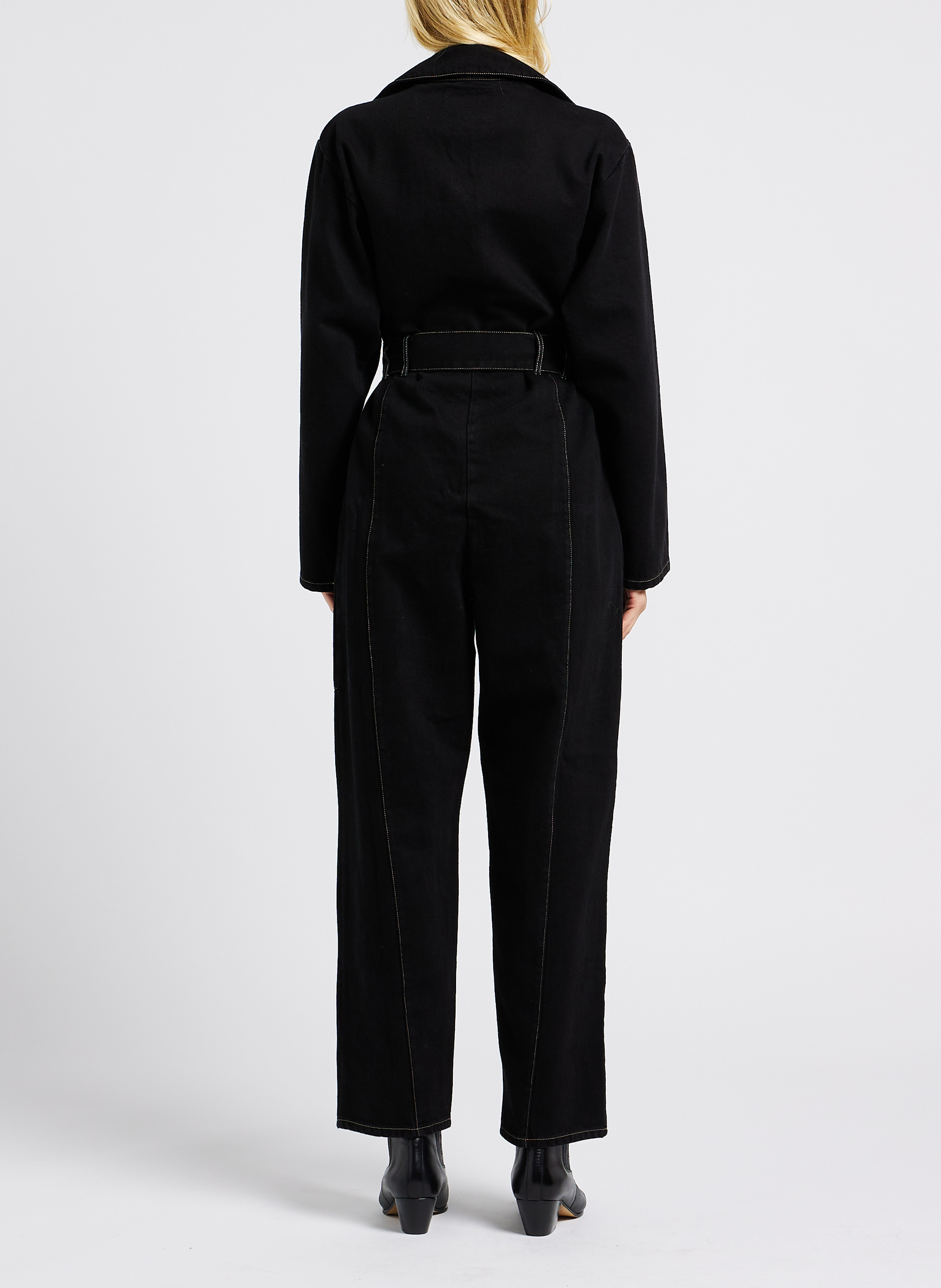 Combinaison col classique jean coton RITA ROW Noir