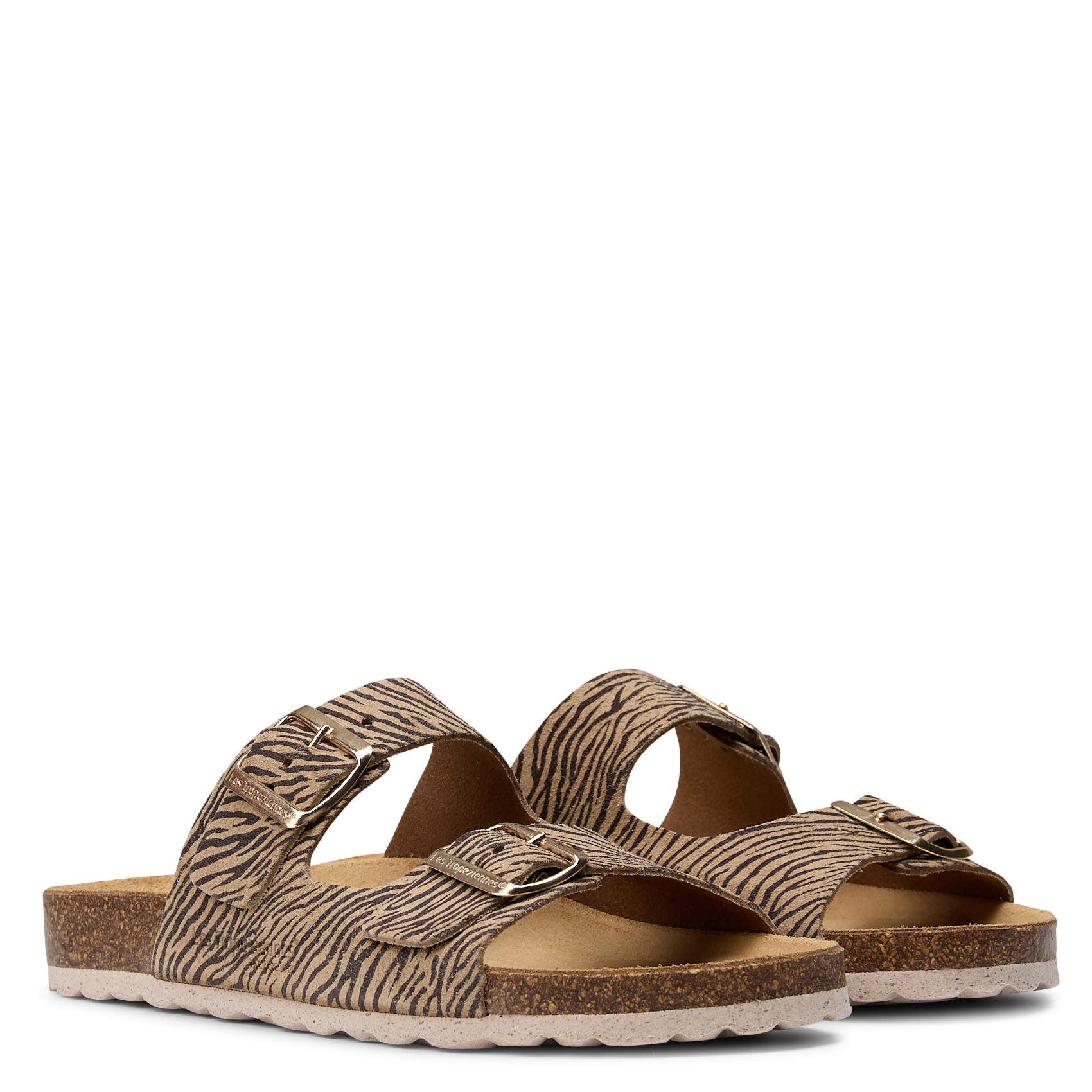 Flat strappy leather sandals LES TROPEZIENNES PAR M.BELARBI Multicolored