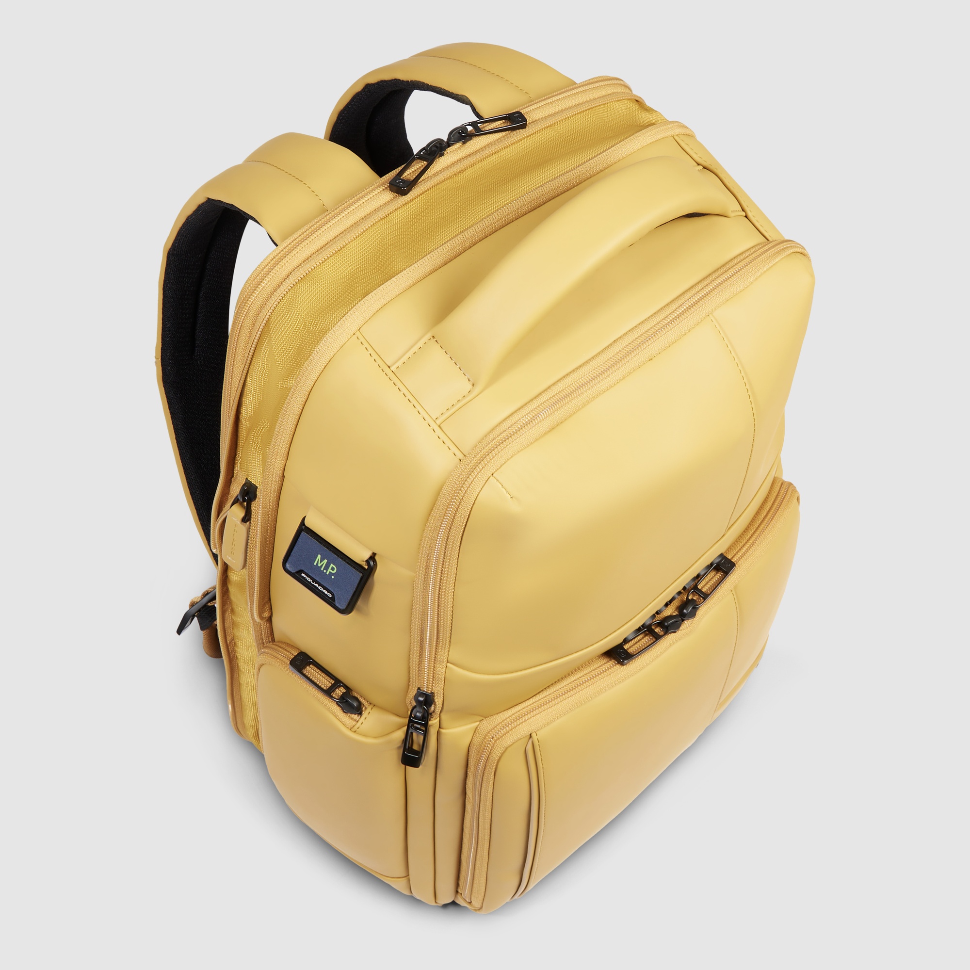 Water-repellent backpack with fast-check opening PIQUADRO Yellow