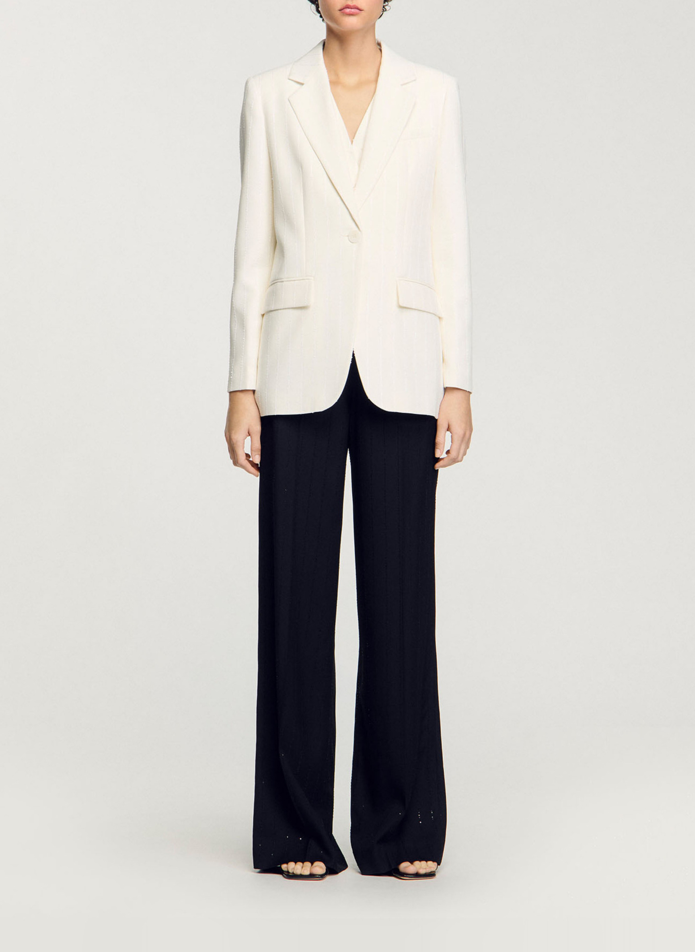 Gestreepte blazer met pailletten SANDRO Beige
