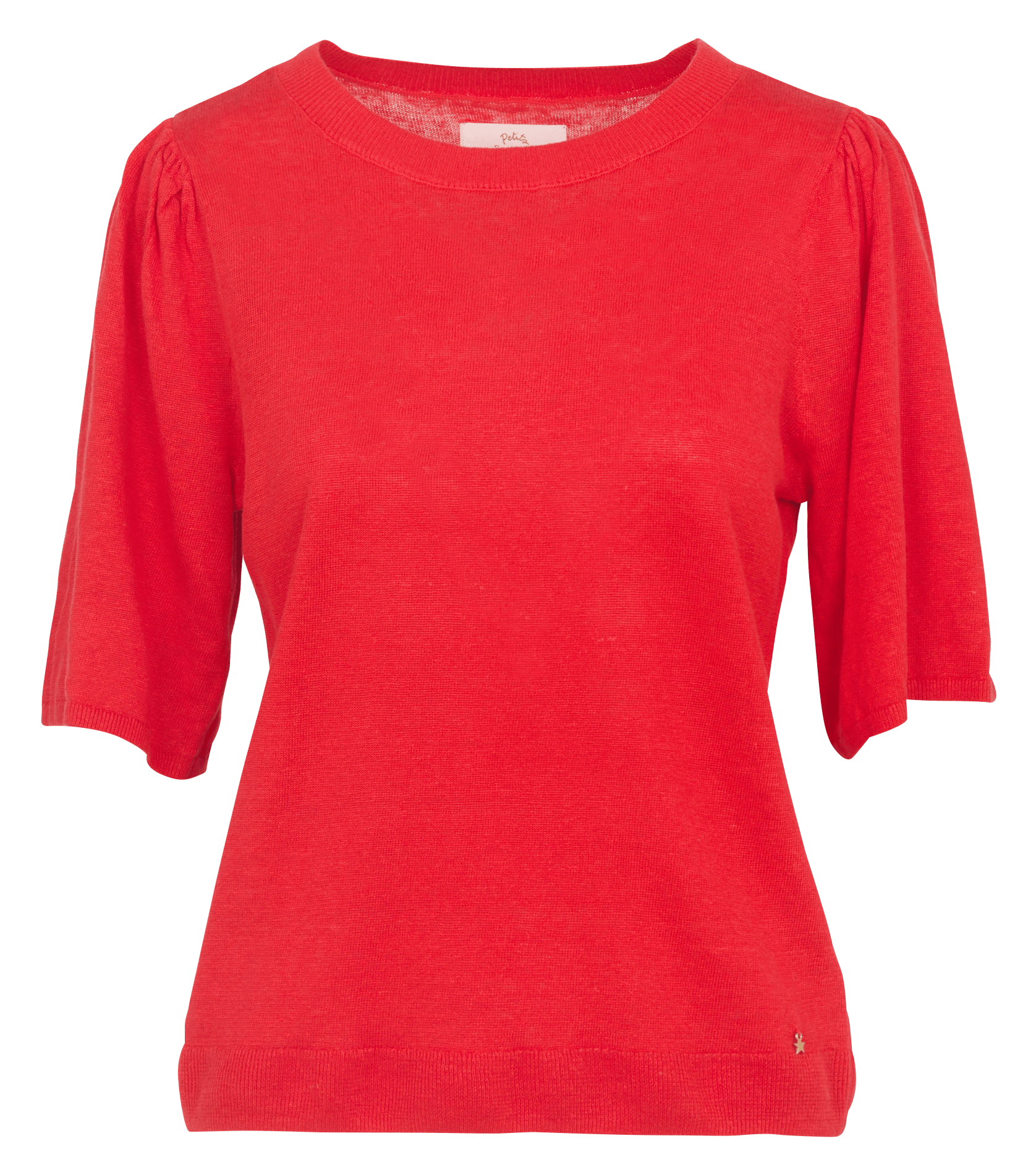 Round neck linen sweater DES PETITS HAUTS Red