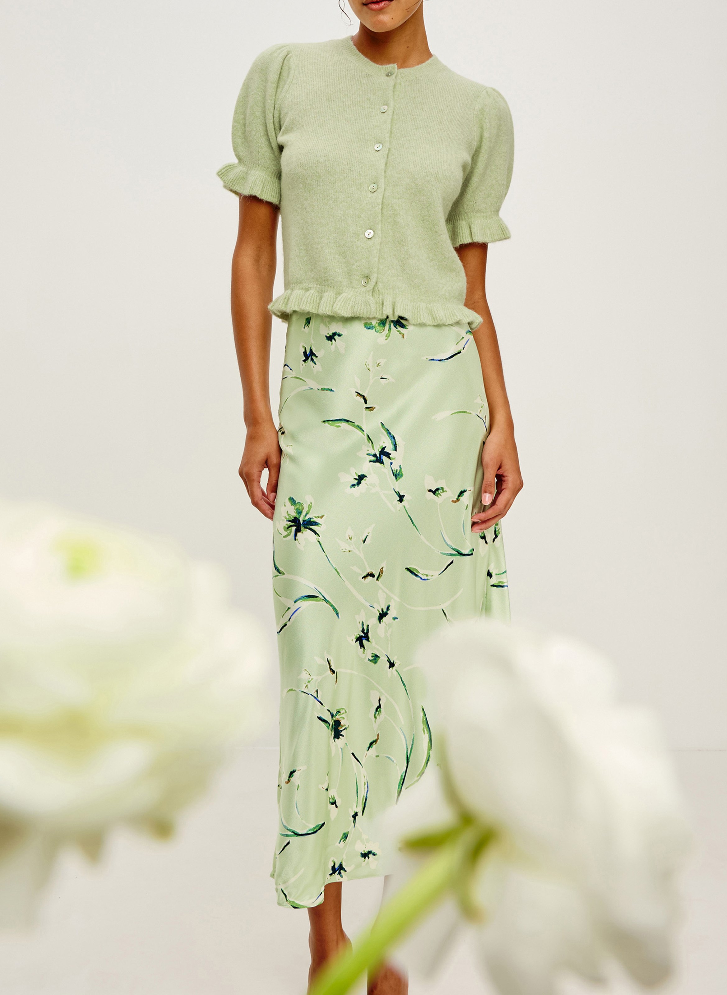 Rechte rok met print RAILS Groen