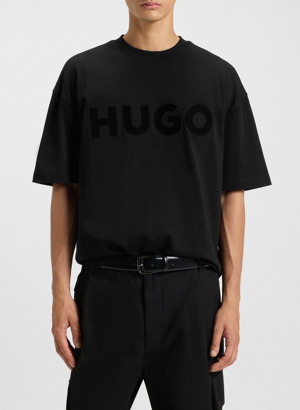 Oversized round-neck cotton T-shirt BOSS Black