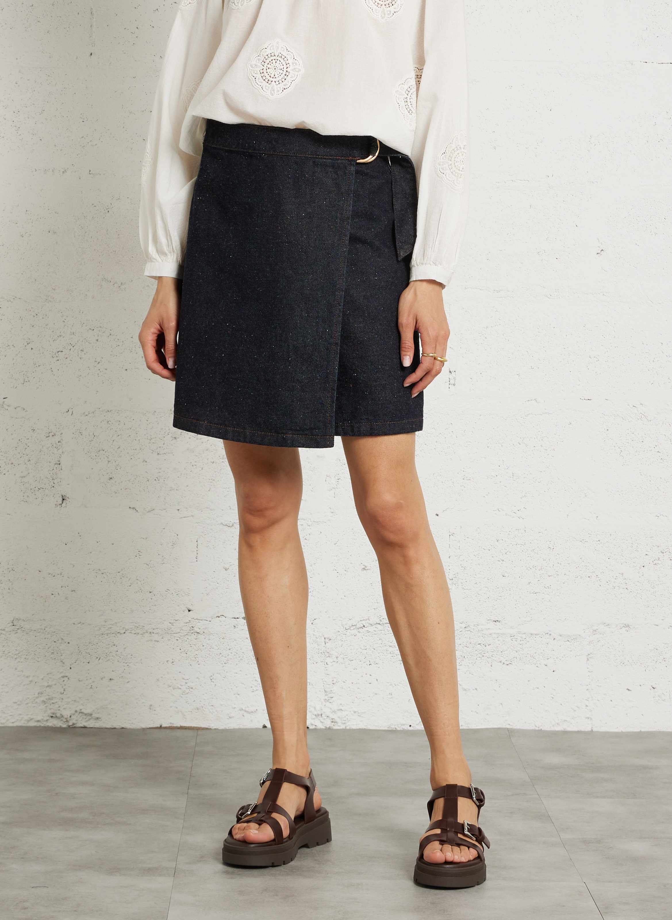 Wickelrock aus Jeans LA PETITE ETOILE Blau