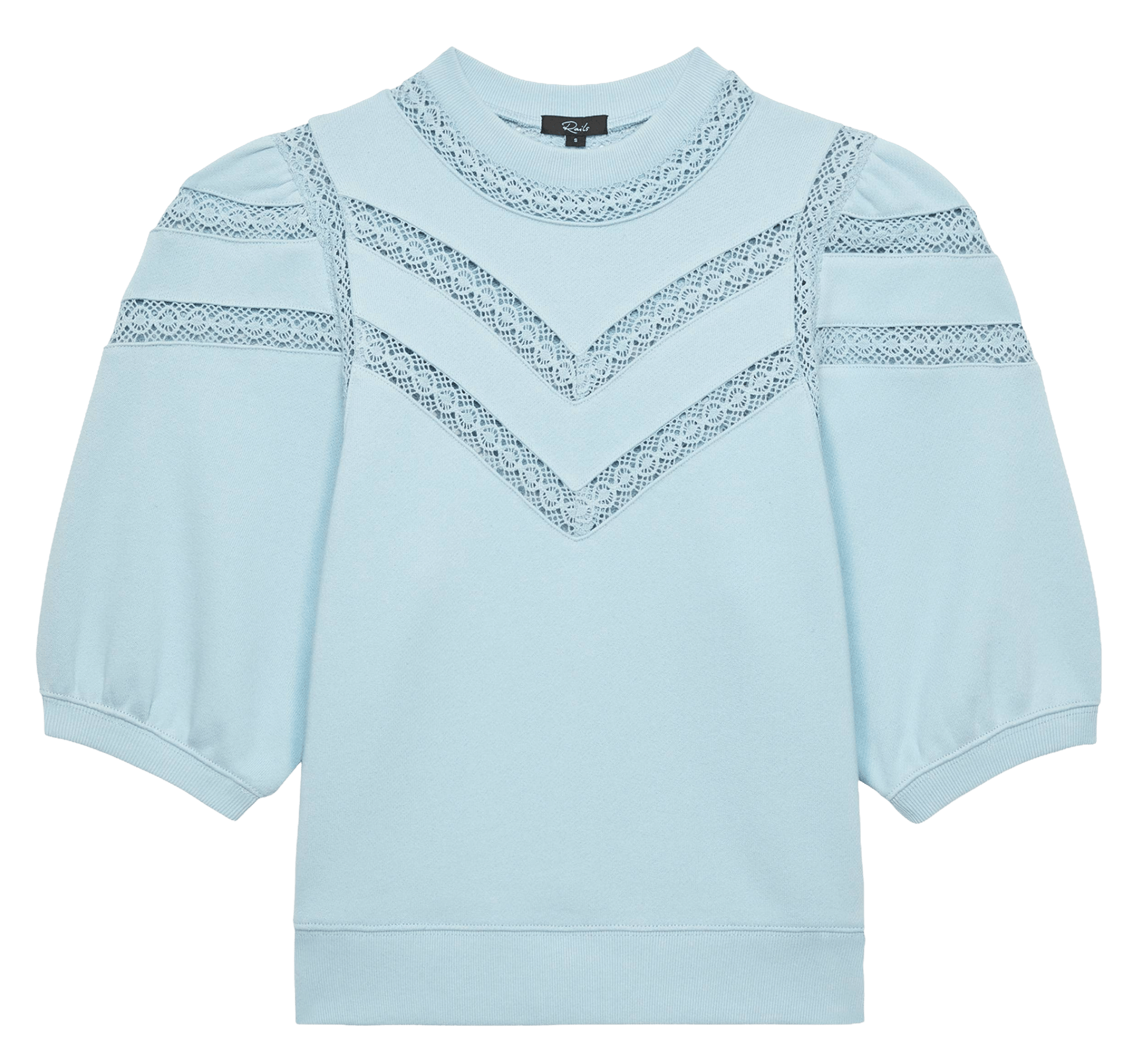 Gerader Rundhals-Pullover aus Baumwolle RAILS Blau