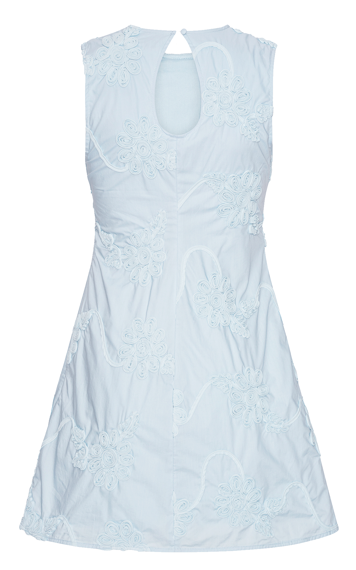 Robe courte cintrée à broderies ROTATE Bleu