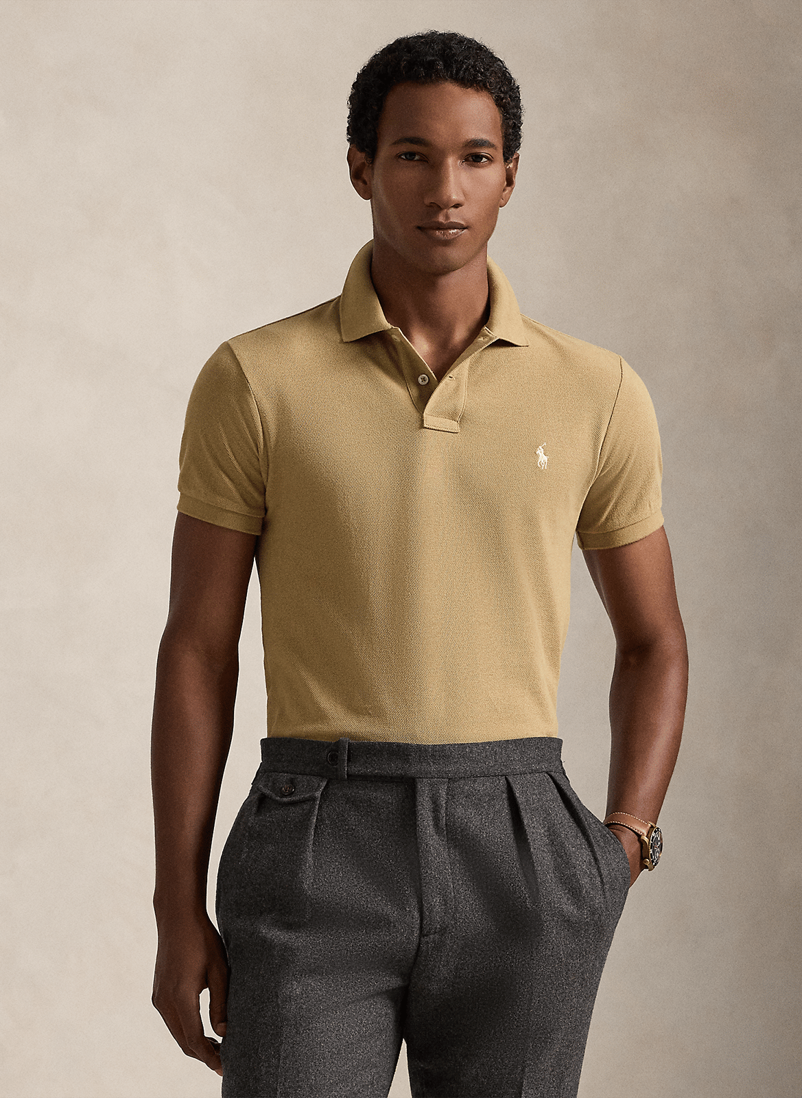 Poloshirt aus Baumwolle, Slim Fit POLO RALPH LAUREN Beige