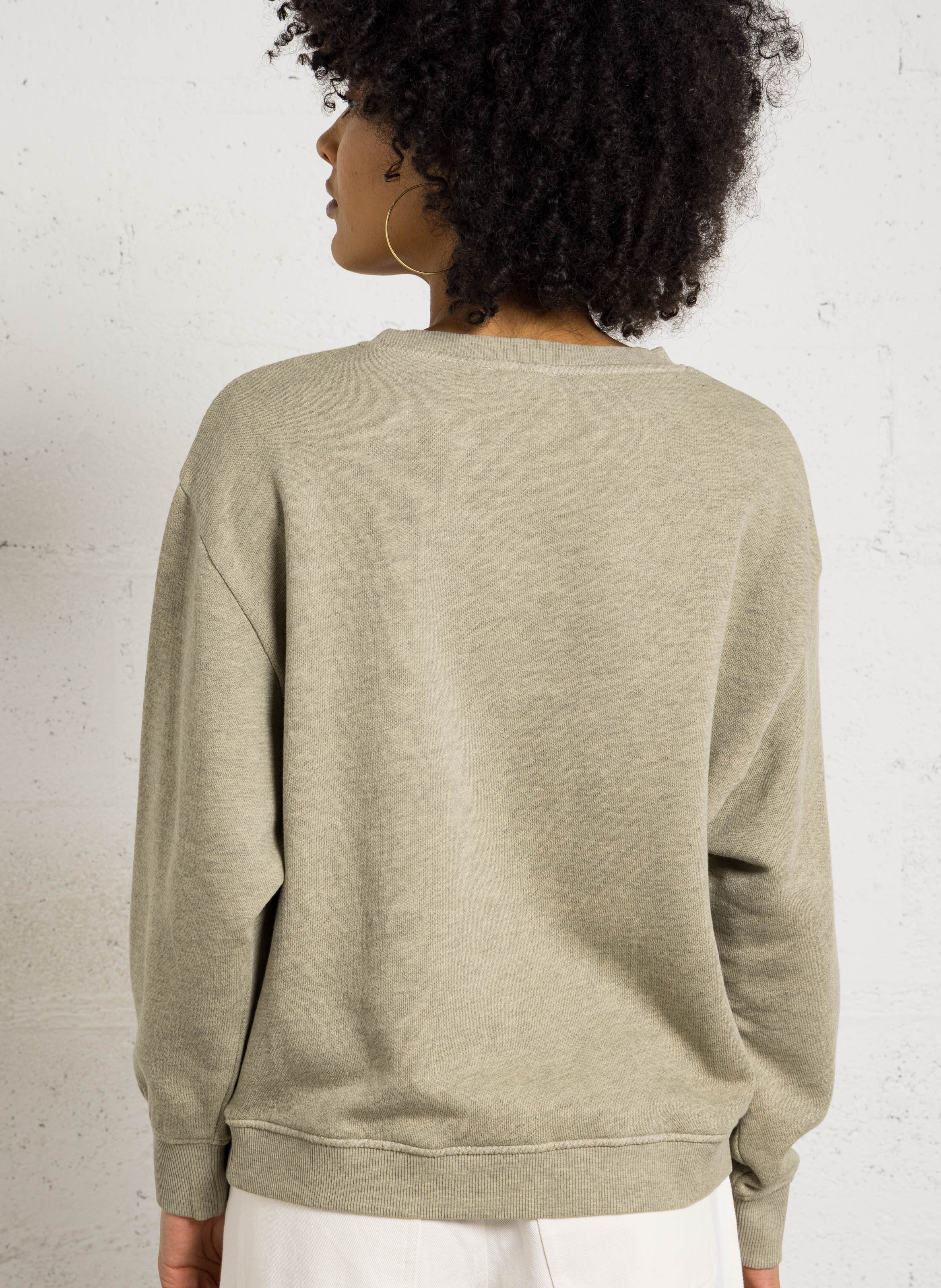Oversized marled sweatshirt with monogram embroidery MAISON 123 Green