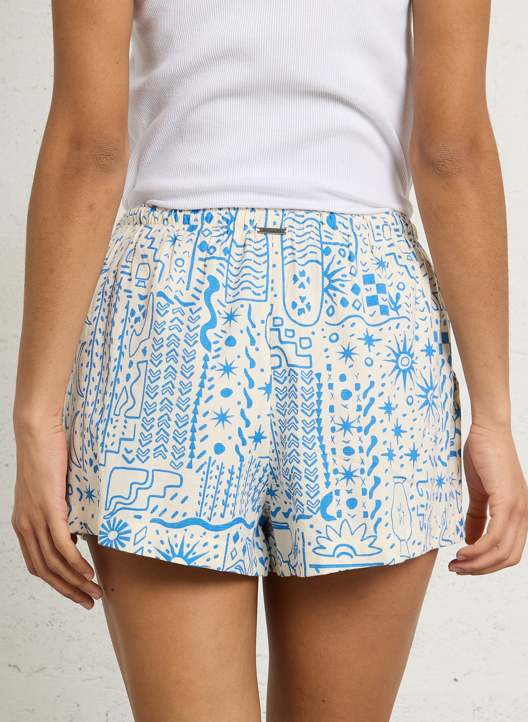 Gerade geschnittene, bedruckte Shorts aus Baumwoll-Mix BILLABONG Weiss