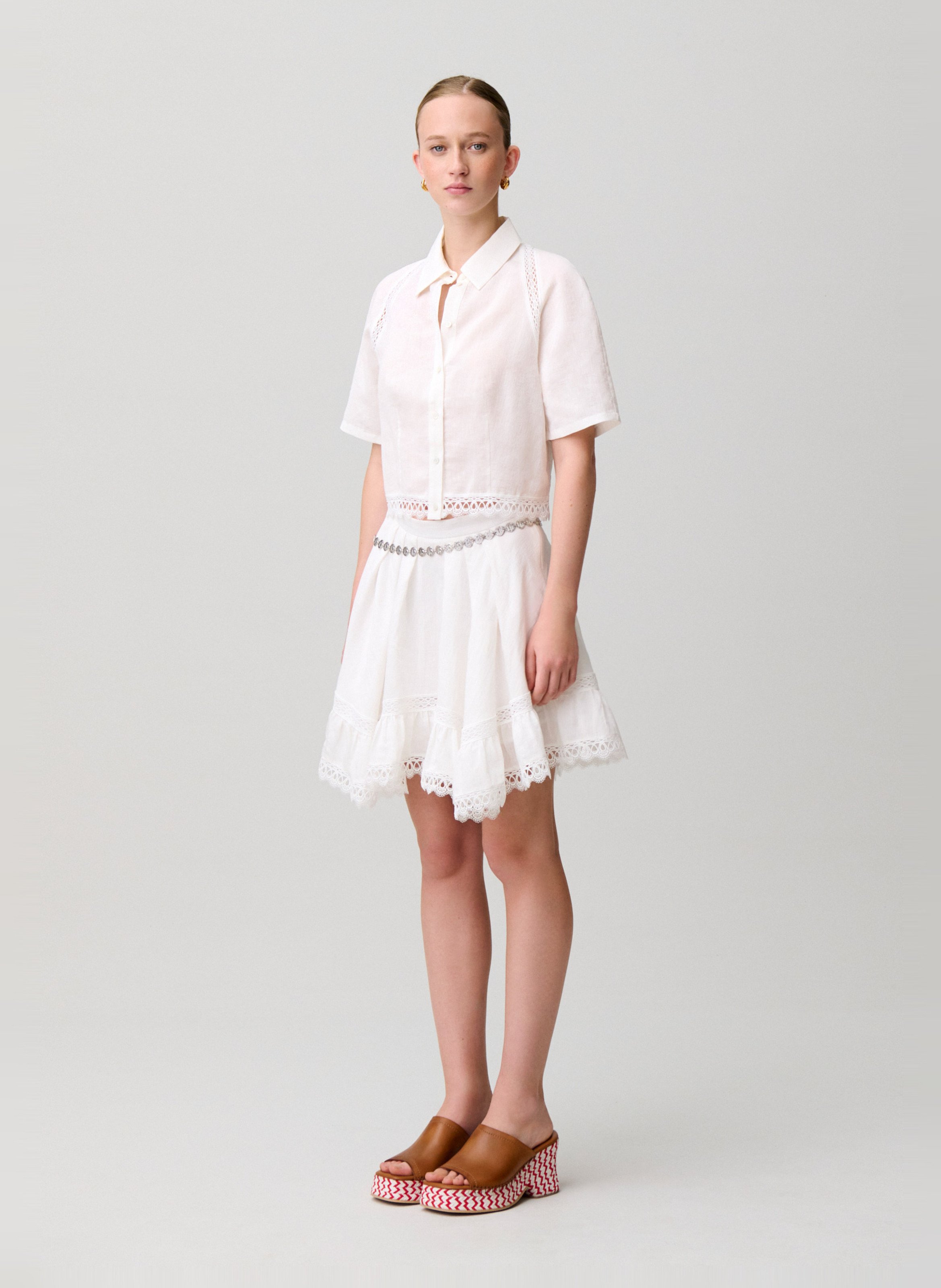 Chemise droite col classique CLAUDIE PIERLOT Beige