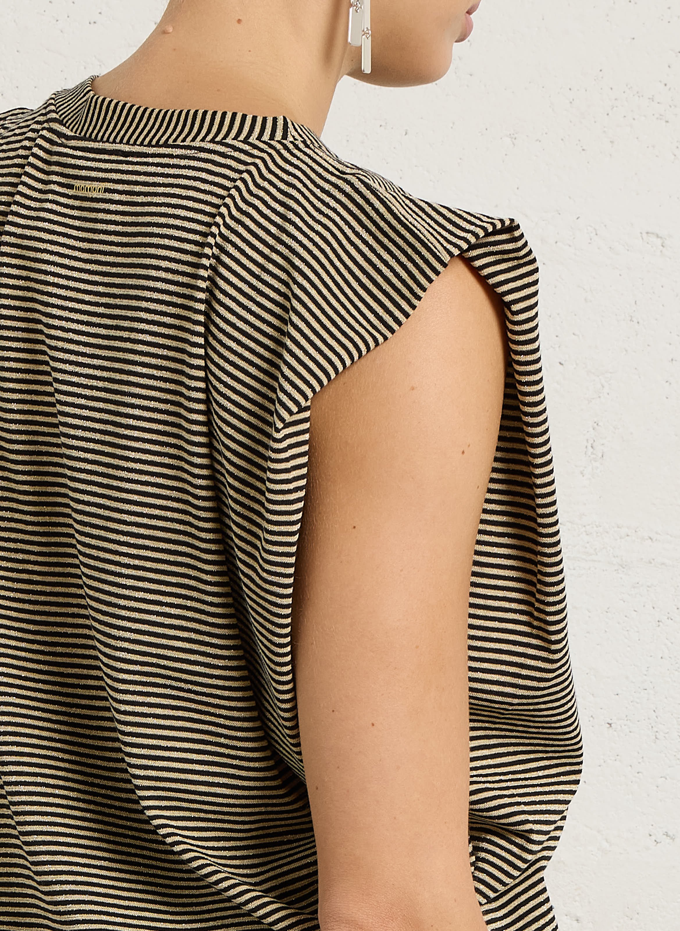 Oversized Striped Knit Top MOMONI Black