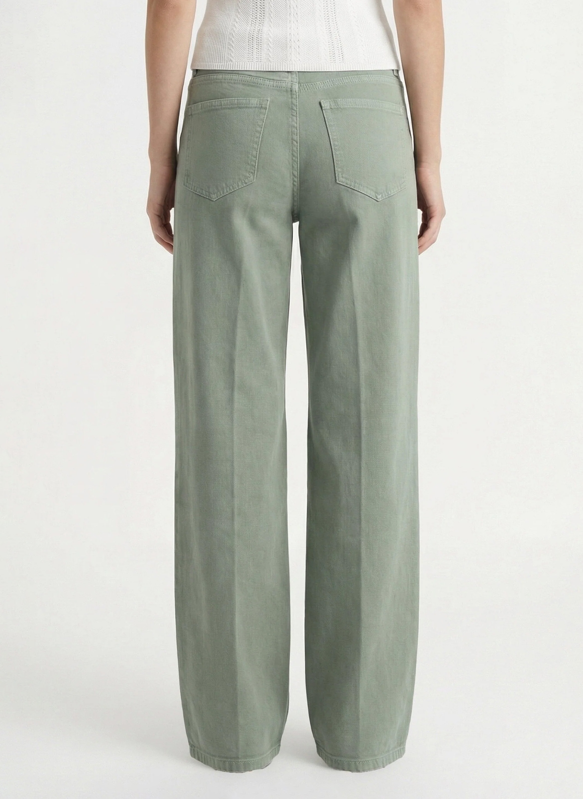 Jean large taille haute en coton mélangé KOOKAI Kaki