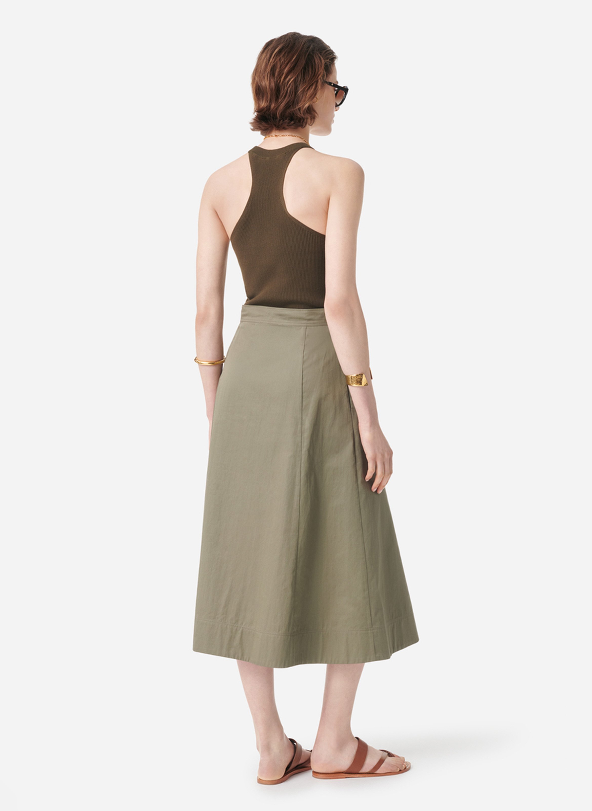 Midi-A-Linie-Rock in Uni VANESSA BRUNO Grun