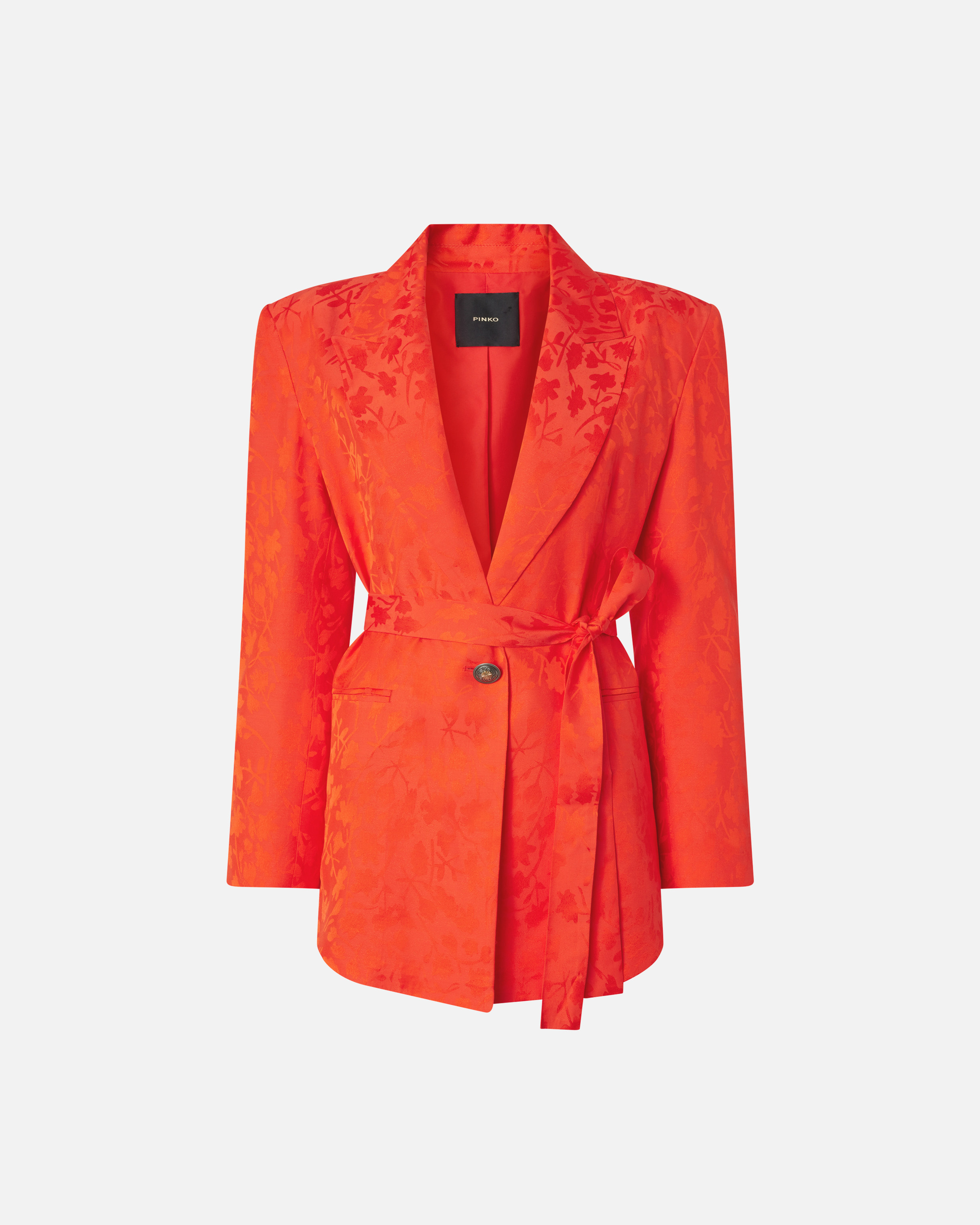 Veste kimono en jacquard fleuri PINKO Orange