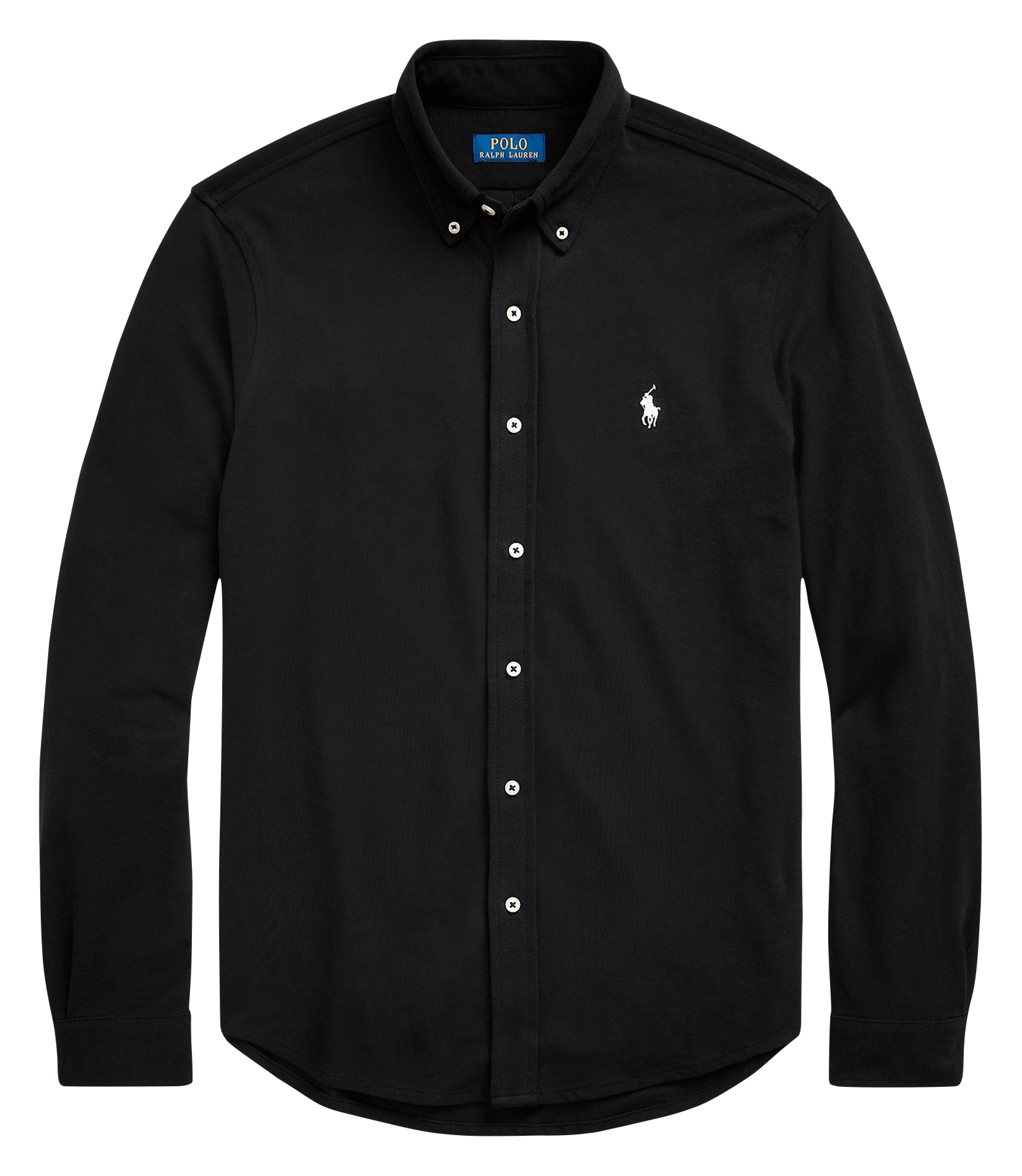 Fitted knit shirt  Polo black