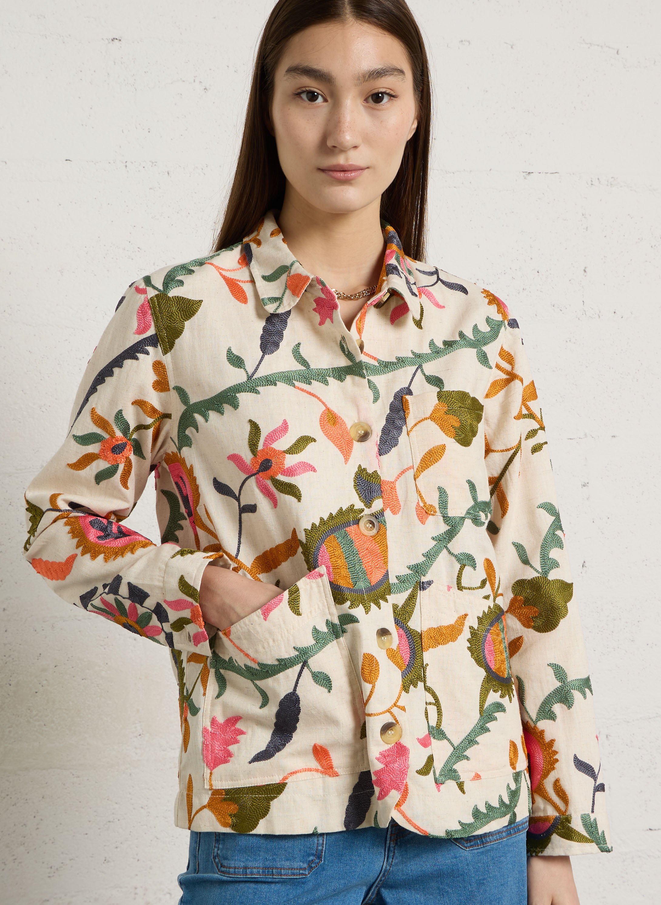 Cotton jacket with classic collar LA PETITE ETOILE Multicolored