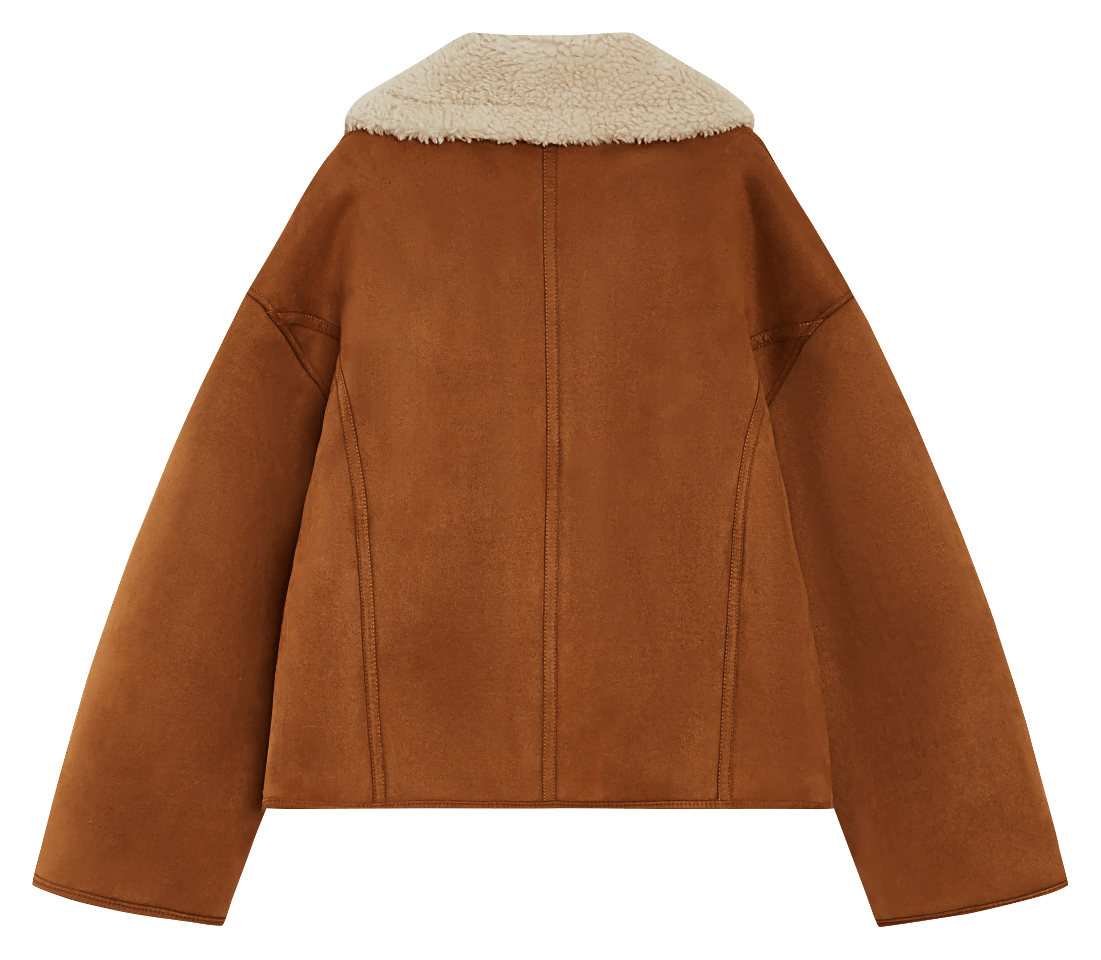 Manteau ample col à fourrure synthétique GRACE ET MILA Marron