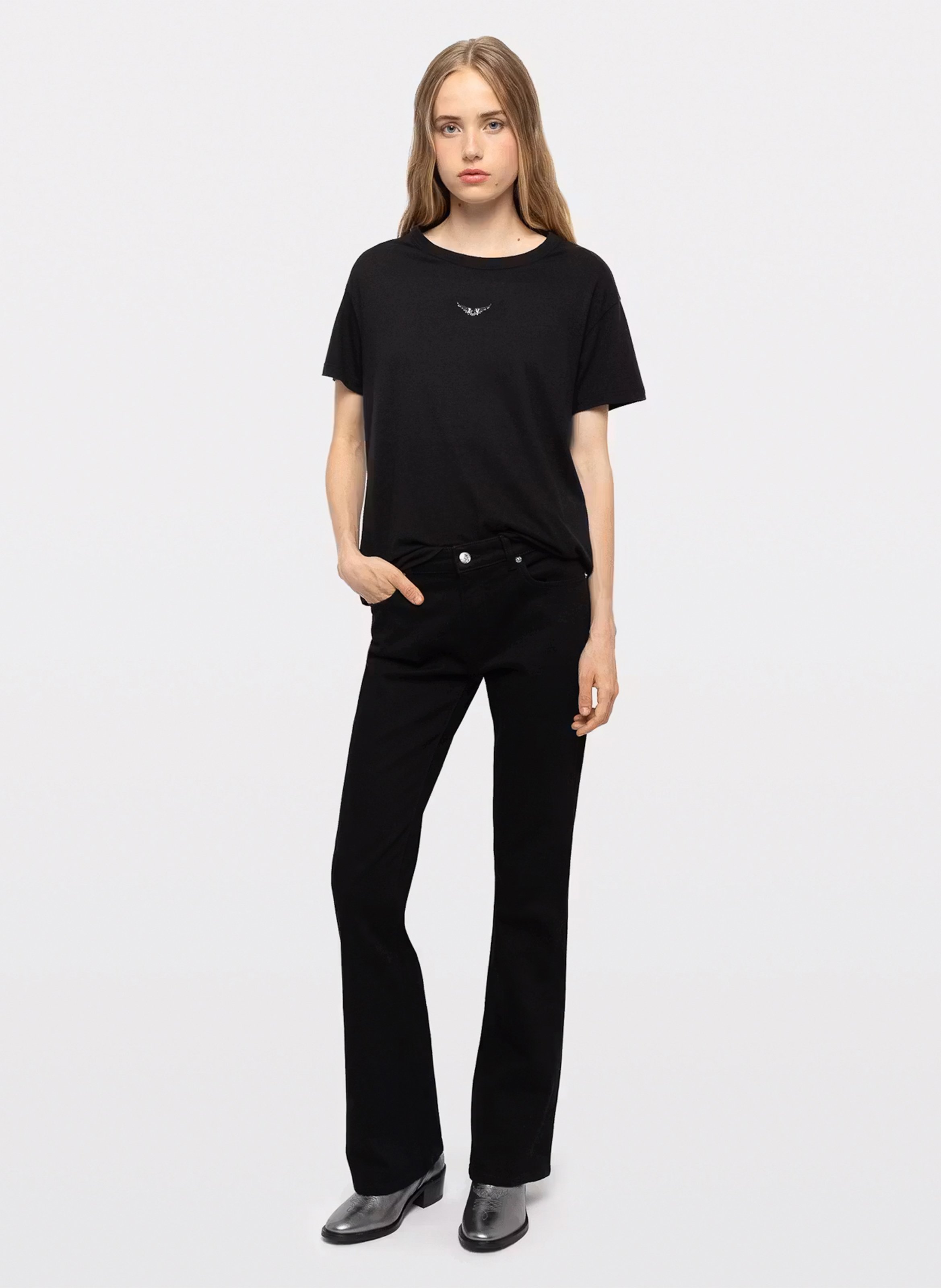 Leren metallic enkellaarzen ZADIG&VOLTAIRE Grijs