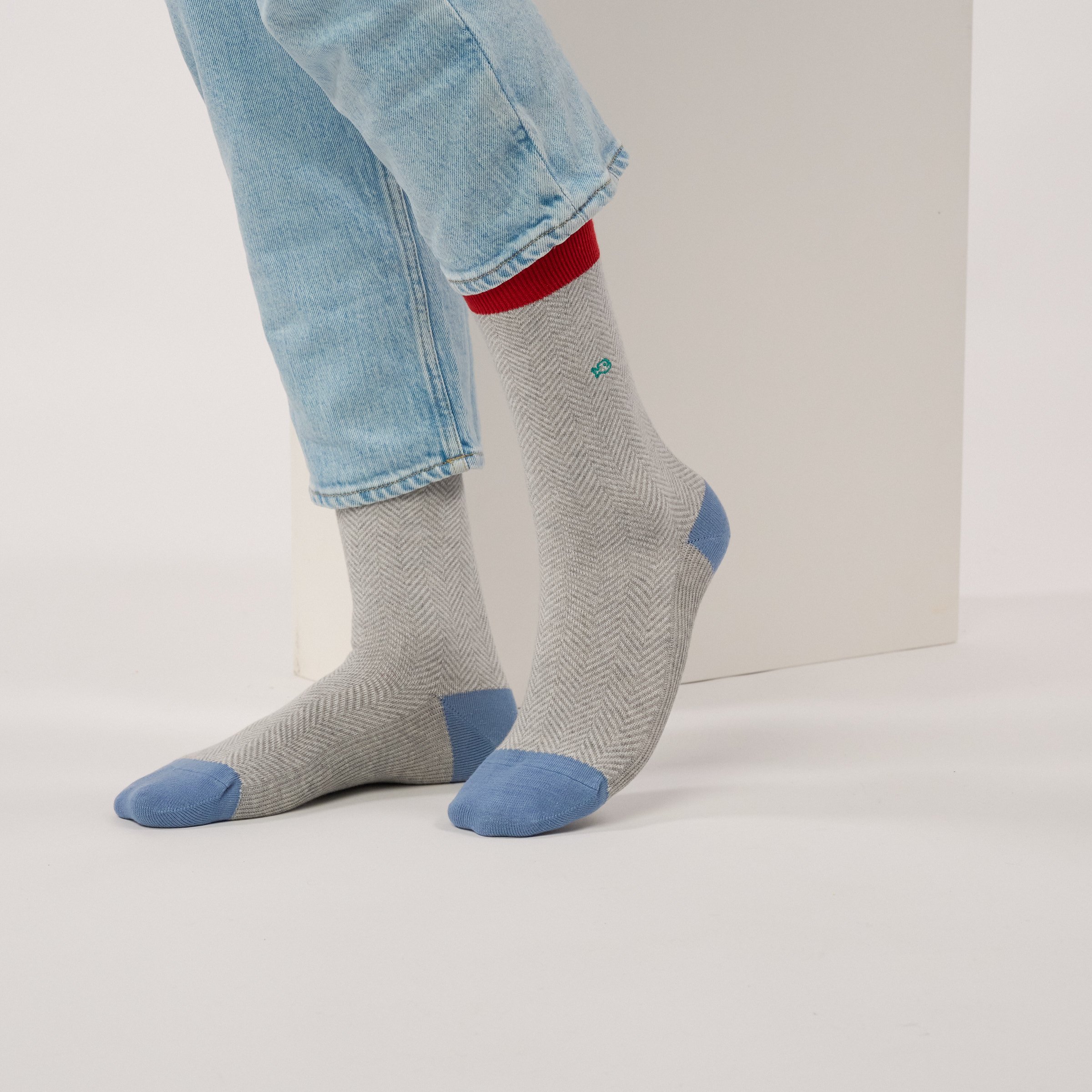 Combed cotton herringbone socks | Grey BILLYBELT Men