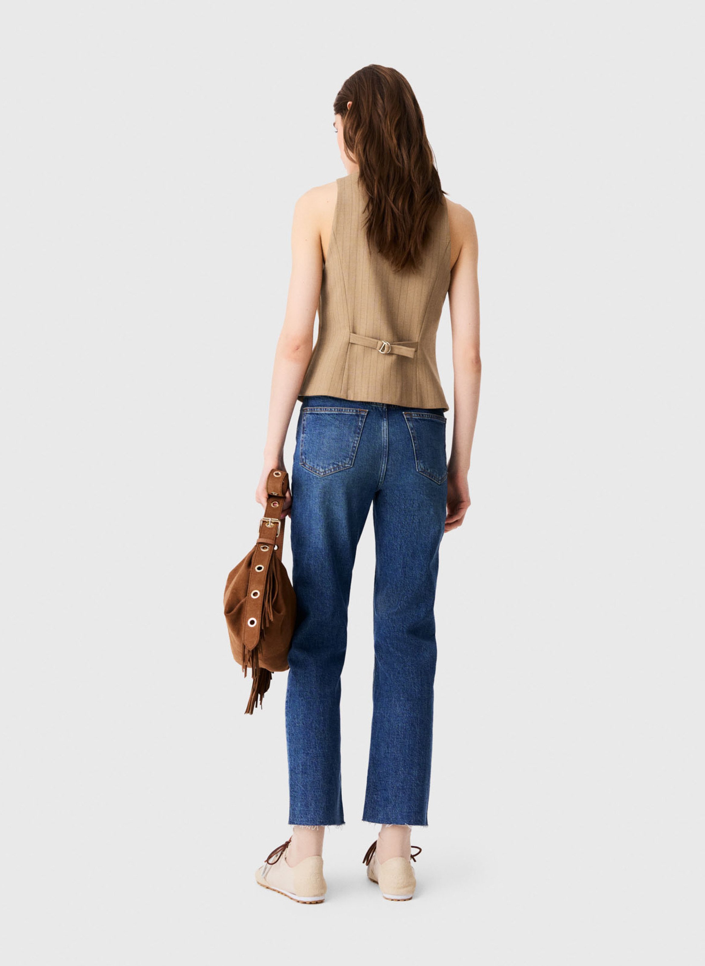 Gilet cintré en laine mélangée MAJE Beige