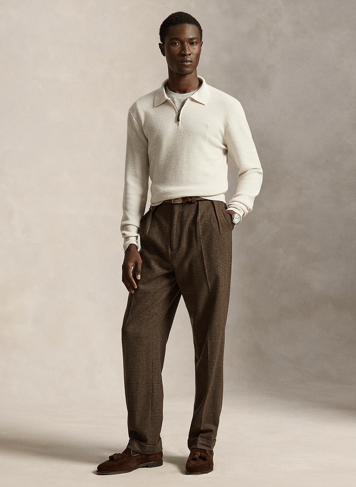 Wollpullover mit Reißverschlusskragen POLO RALPH LAUREN Beige