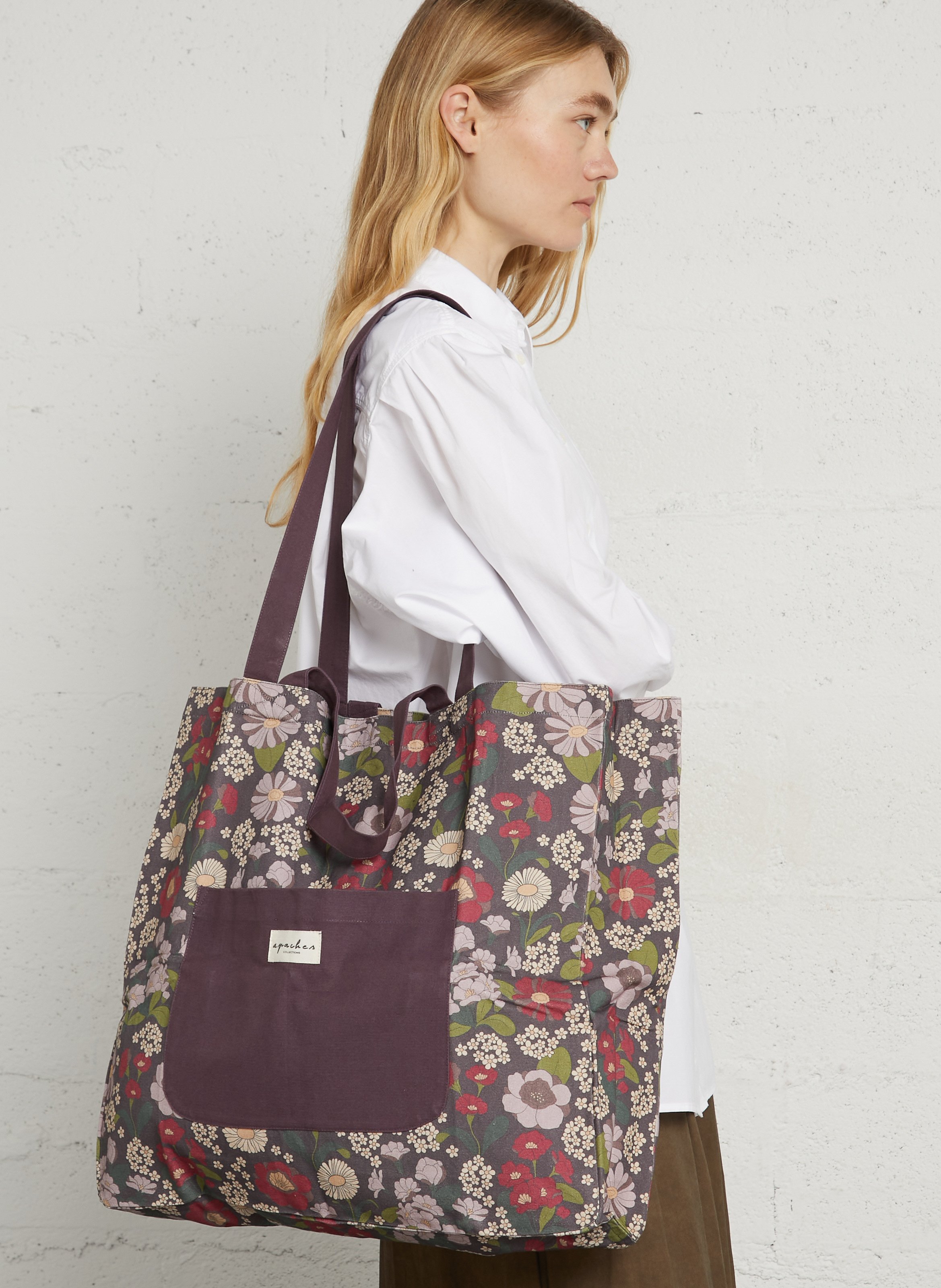Katoenen shopper met print APACHES COLLECTIONS Veelkleurig