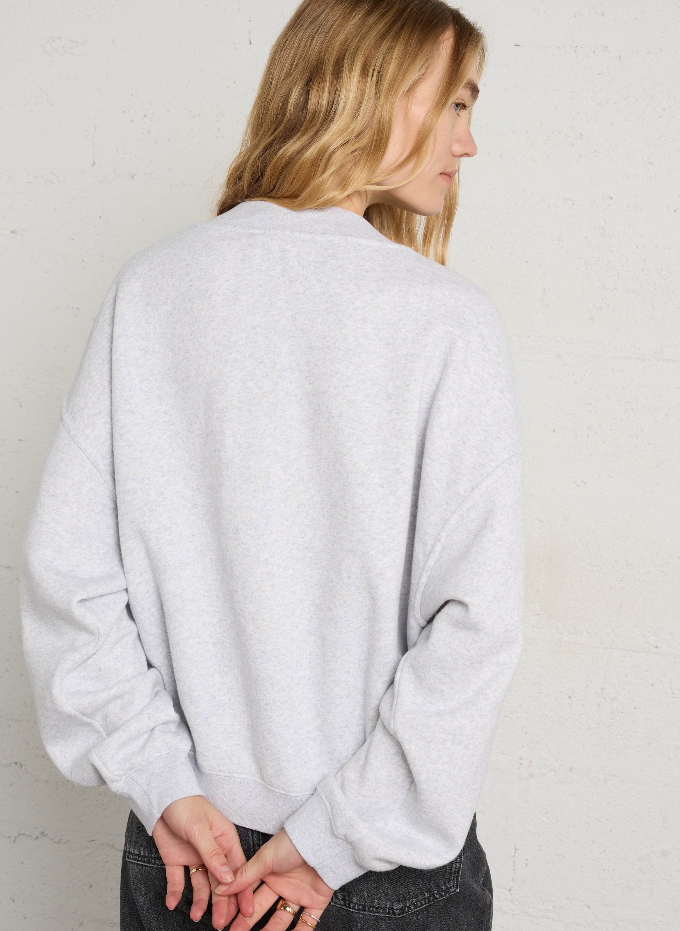 Wijde sweater met V-hals AMERICAN VINTAGE Grijs