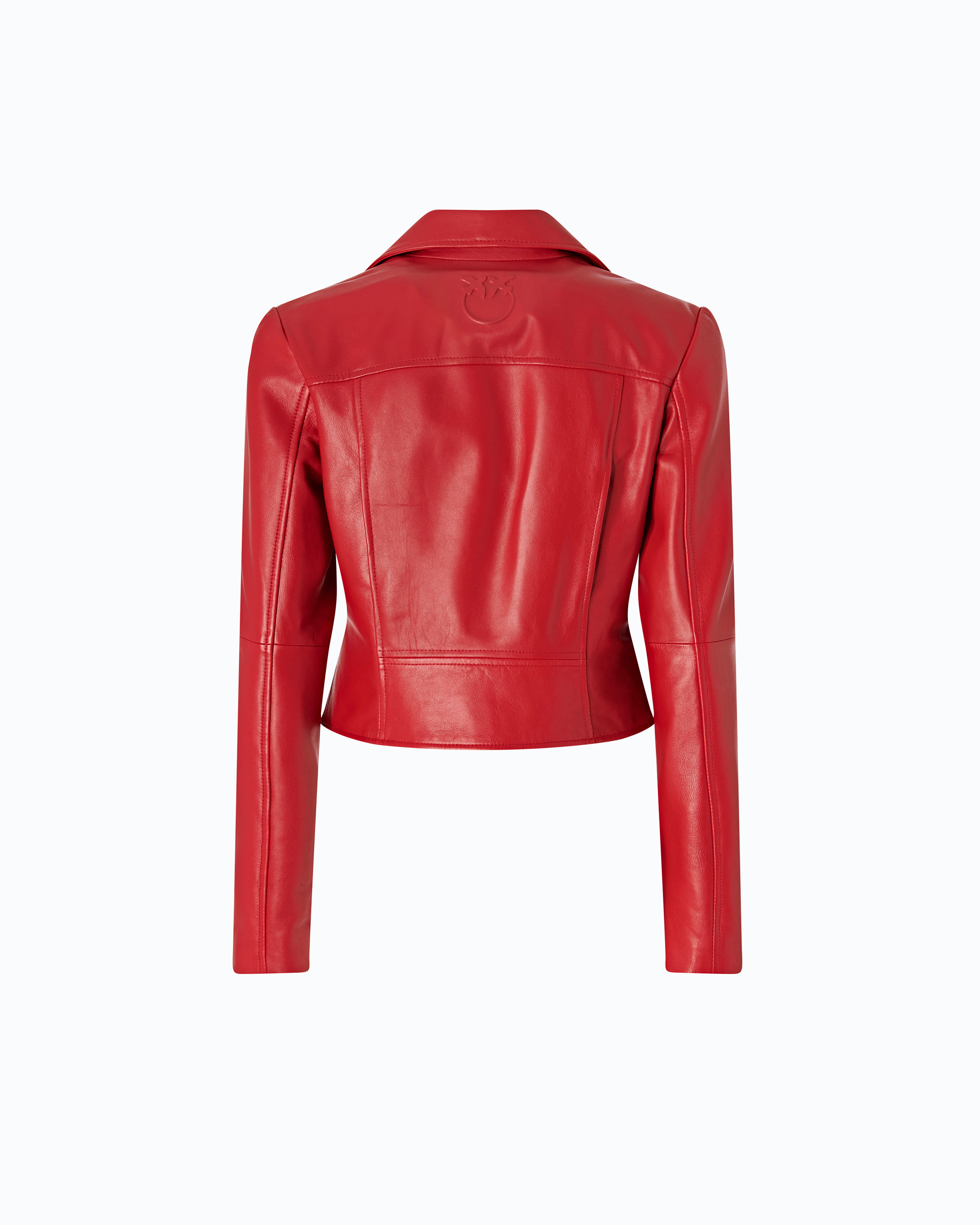 Nappa leather biker jacket PINKO Red
