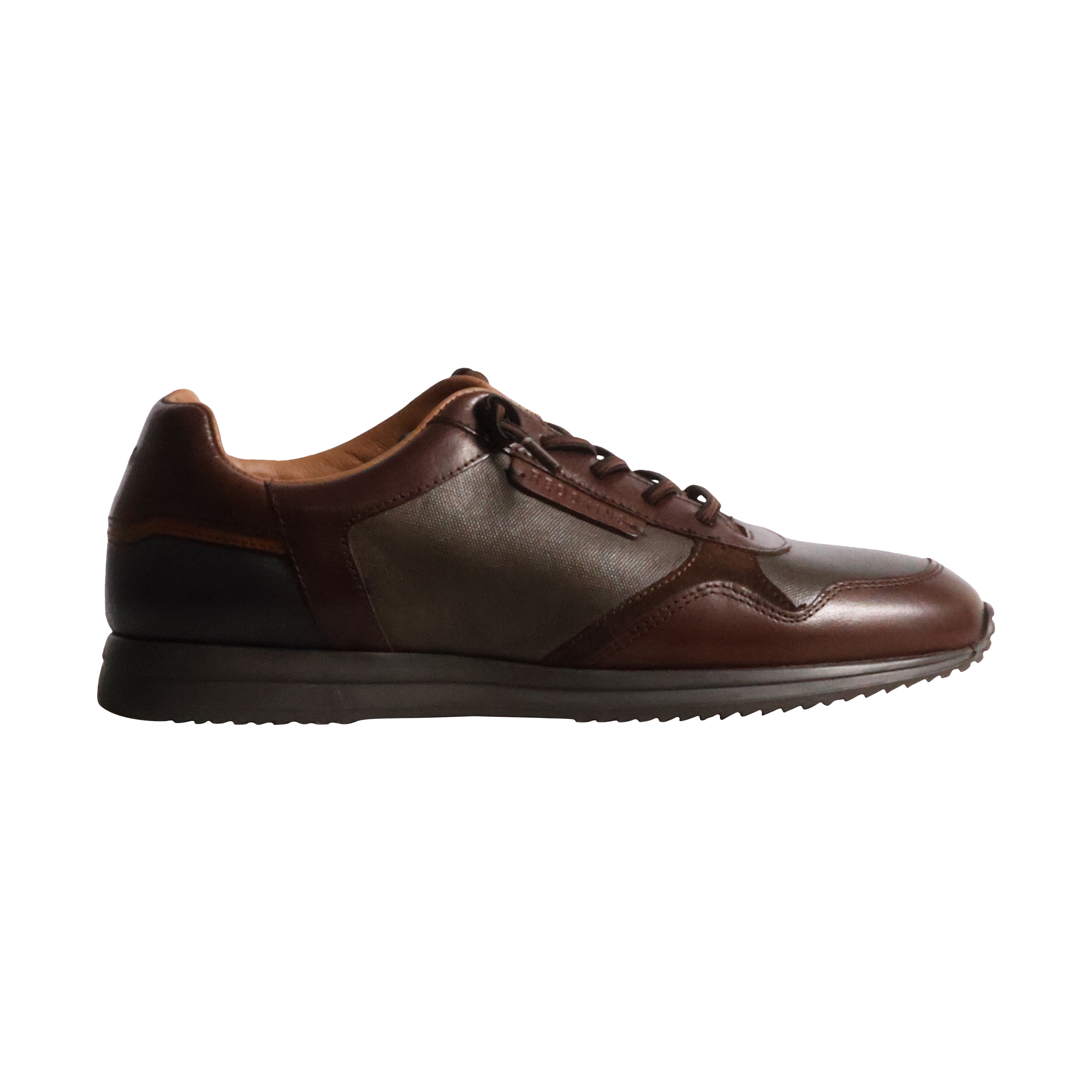 Lubec 3 leather trainers REDSKINS Brown