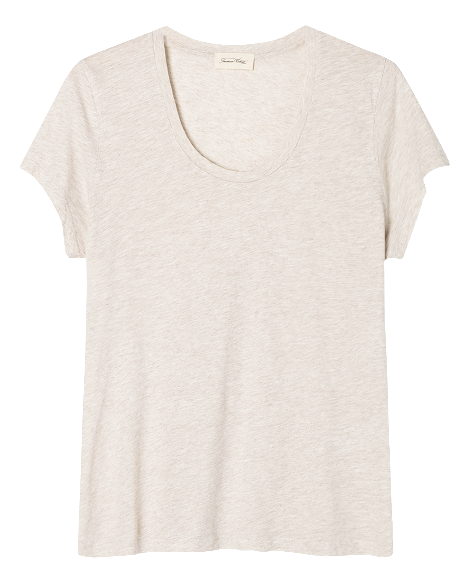 Tee-shirt col rond en coton mélangé AMERICAN VINTAGE Beige